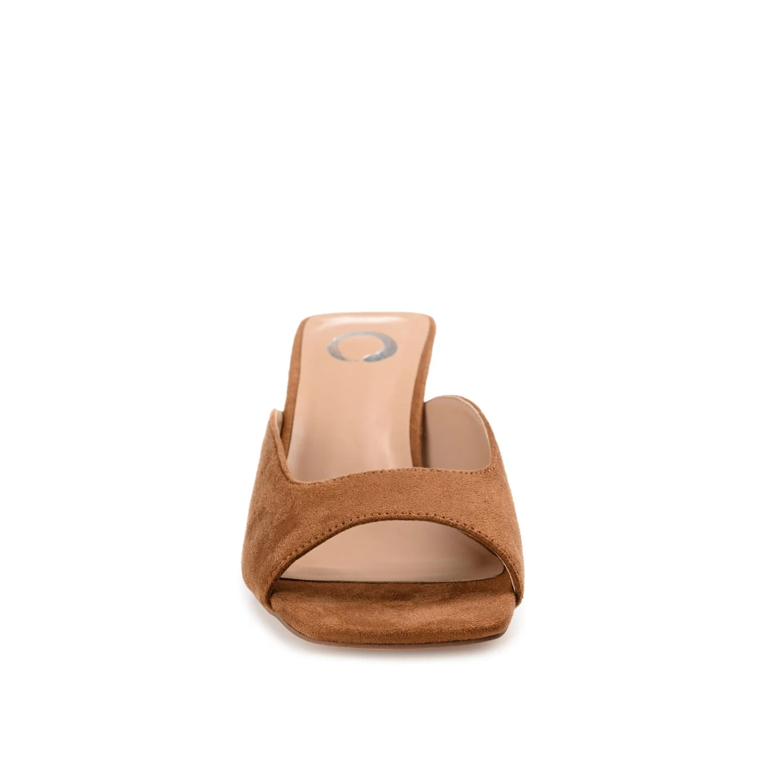 LARNA FAUX SUEDE PEEP TOE KITTEN HEELS IN WIDE - Tan - Image 5