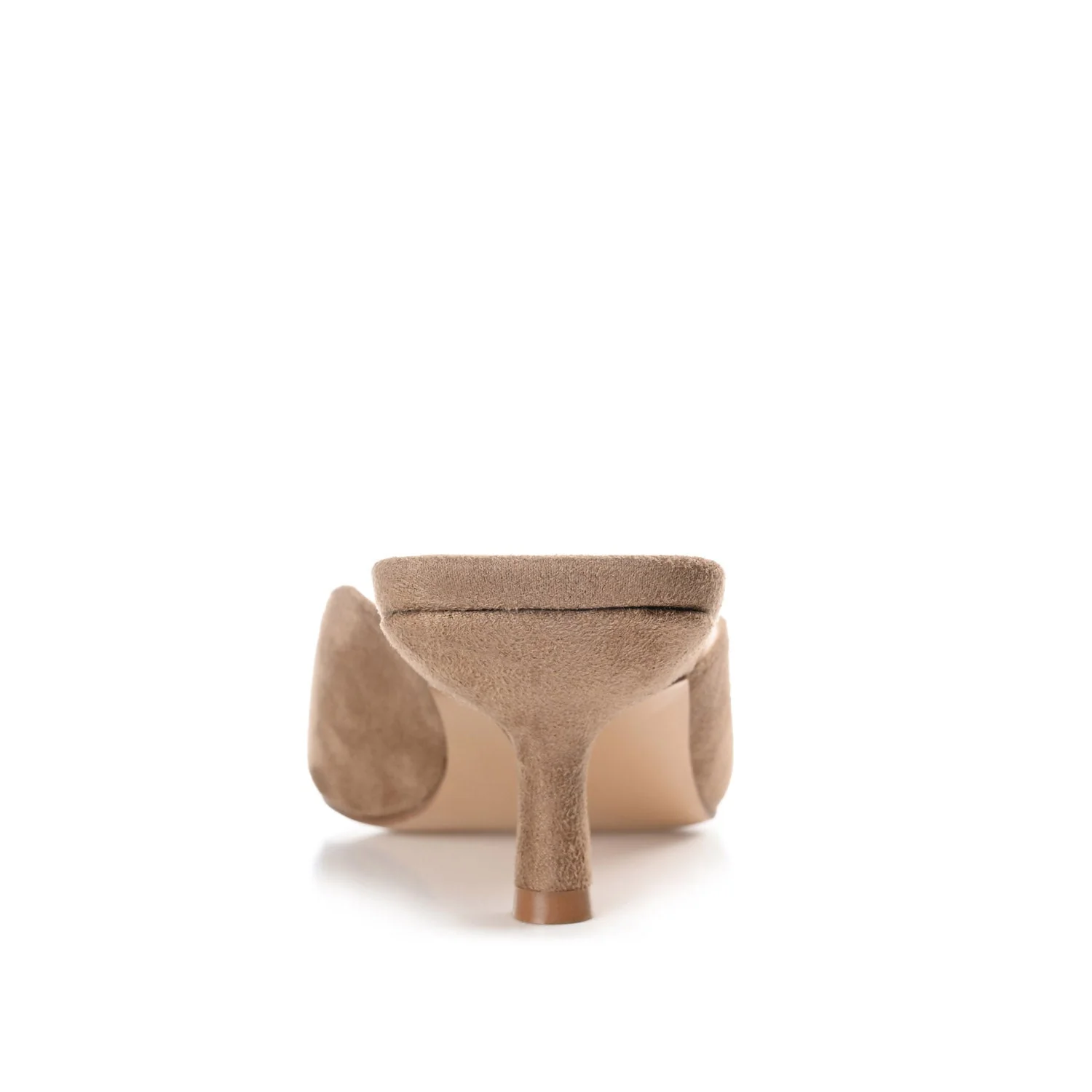 LARNA FAUX SUEDE PEEP TOE KITTEN HEELS IN WIDE - Taupe - Image 7