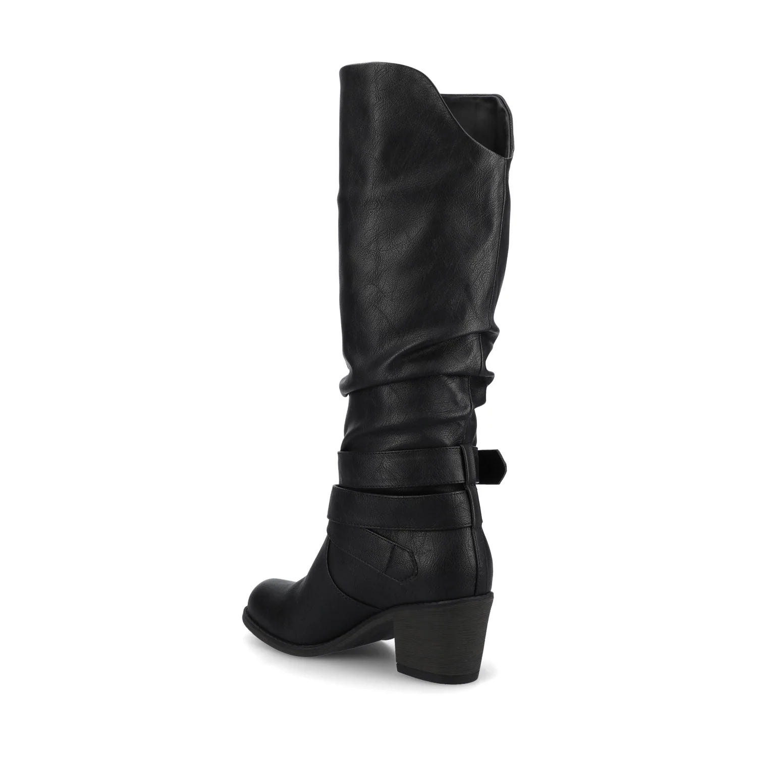 LATE KNEE-HIGH WESTERN BOOTS IN VEGAN LEATHER - Black PU - Image 3