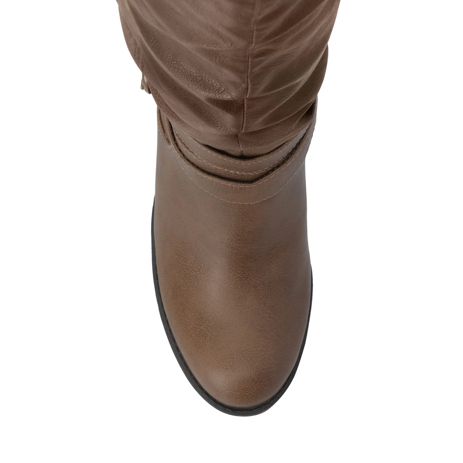 LATE KNEE-HIGH BOOTS IN WIDE CALF - Taupe PU - Image 4