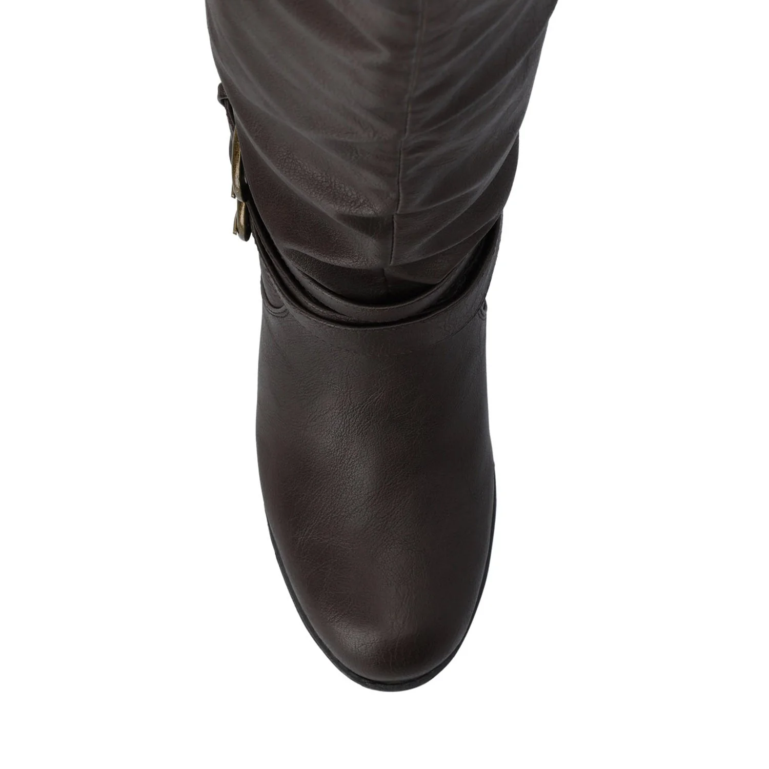 LATE KNEE-HIGH BOOTS IN WIDE WIDTH & CALF - Dark-Brown PU - Image 6