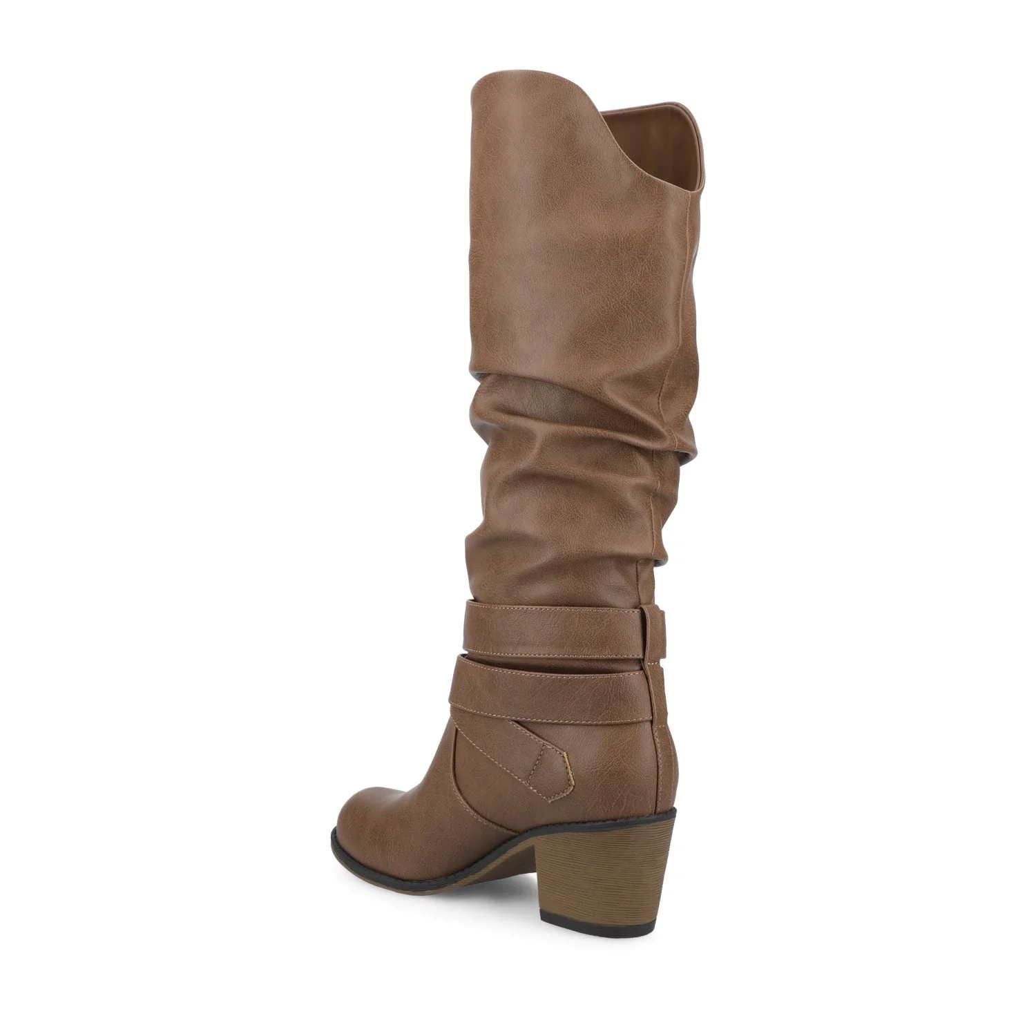 LATE KNEE-HIGH BOOTS IN WIDE WIDTH & CALF - Taupe PU - Image 3
