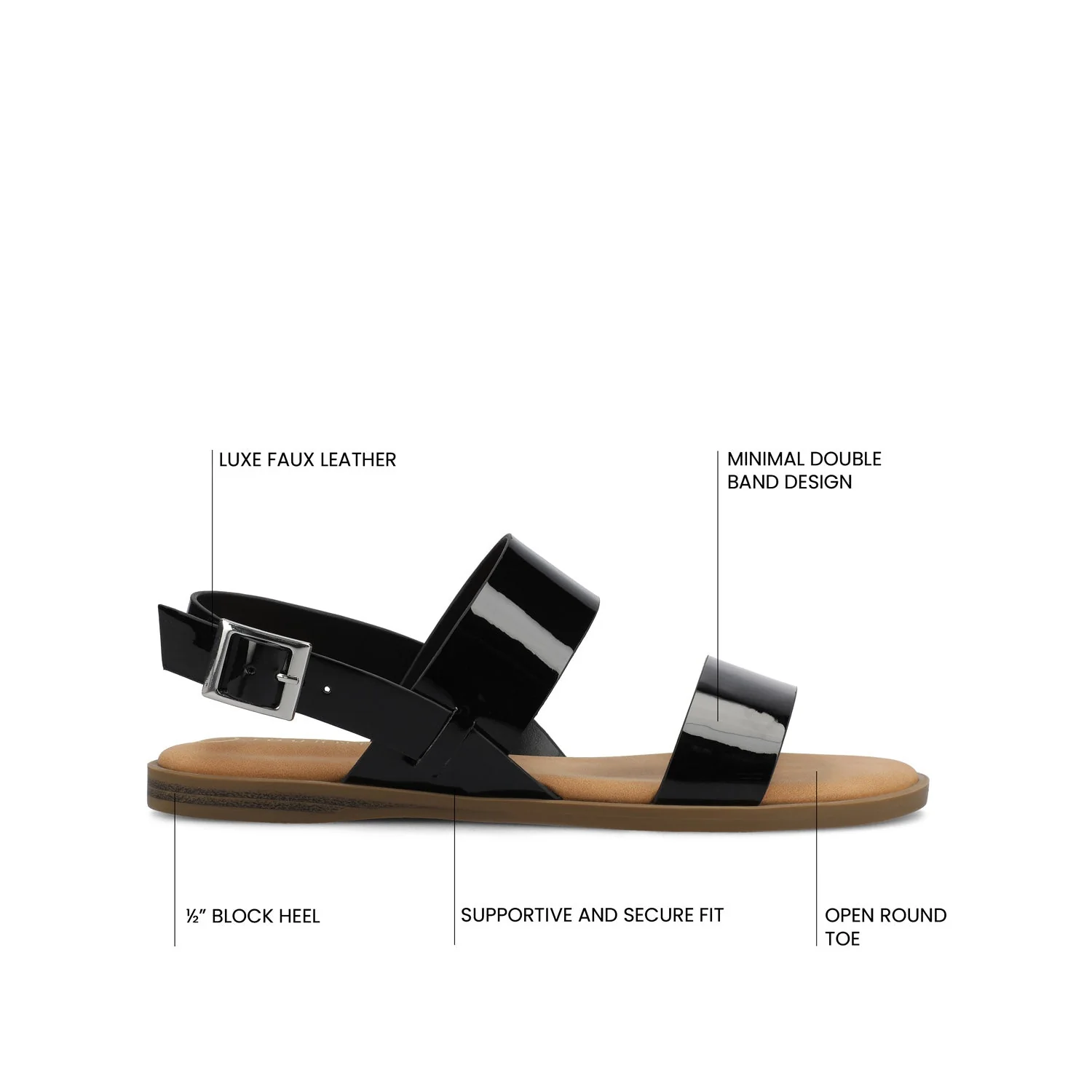 LAVINE MULTI STRAP SANDALS NEW - Black Patent - Image 10
