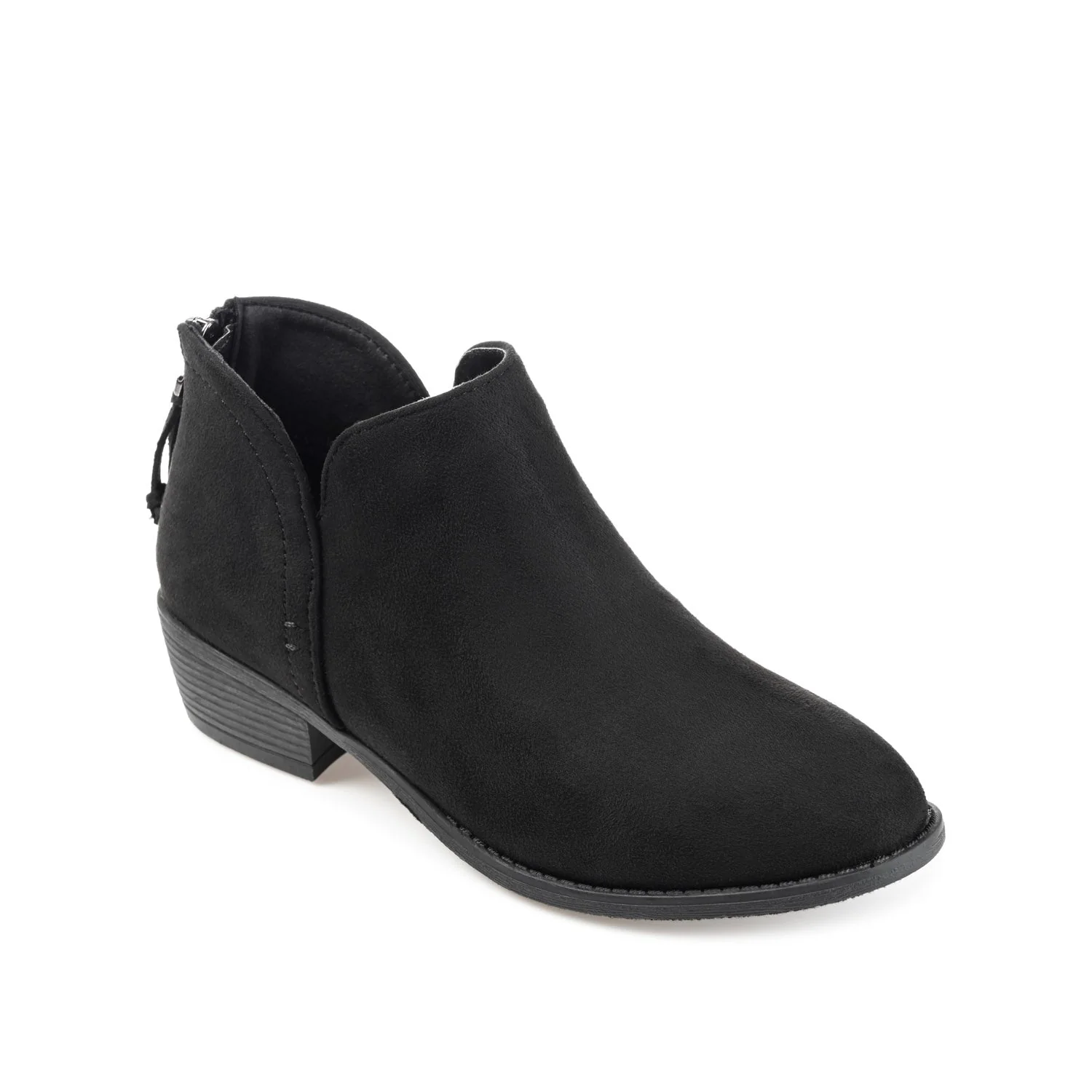 LIVVY ZIP-UP BOOTIES IN FAUX SUEDE - Black - Image 2