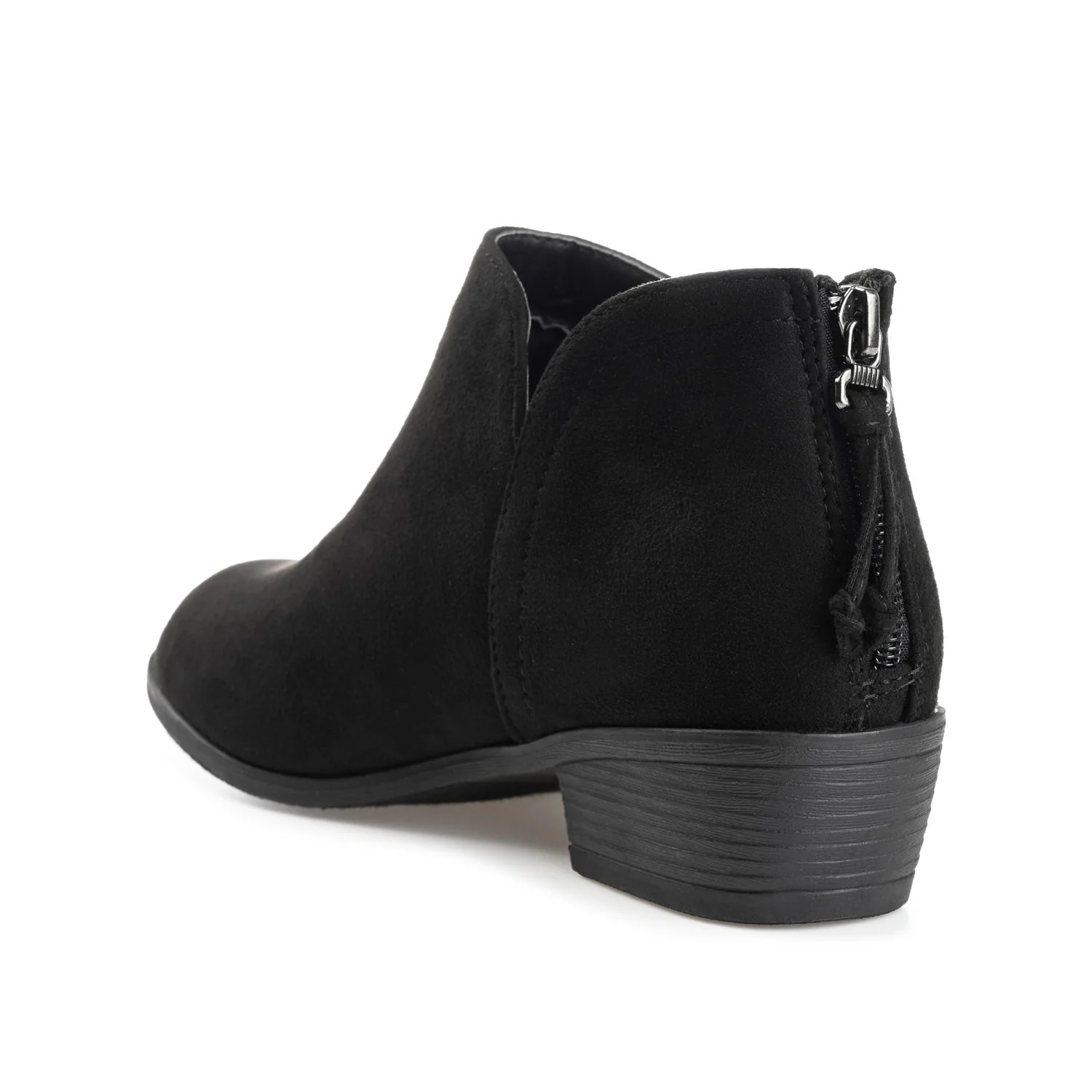 LIVVY ZIP-UP BOOTIES IN FAUX SUEDE - Black - Image 4