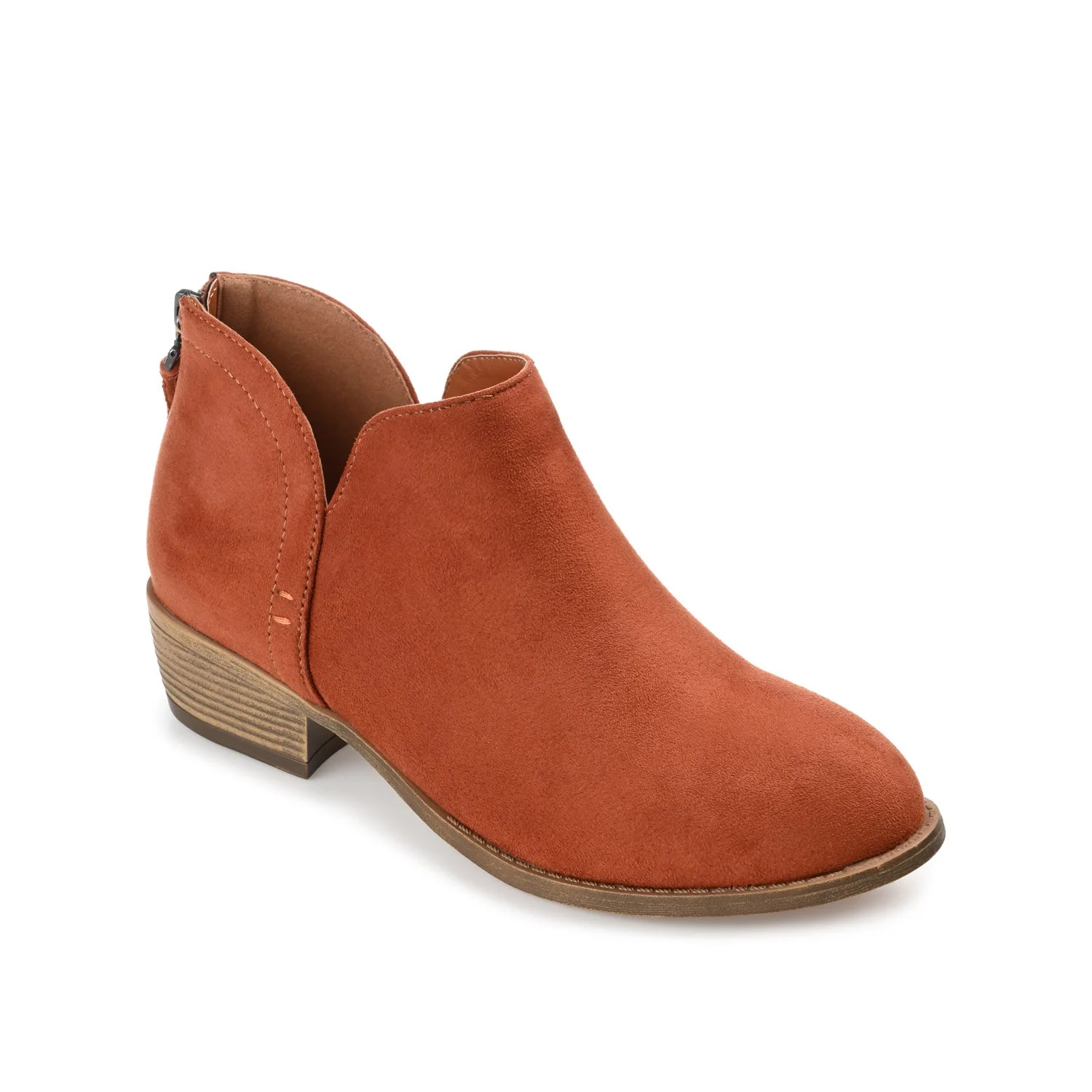 LIVVY ZIP-UP BOOTIES IN FAUX SUEDE - Clay - Image 4