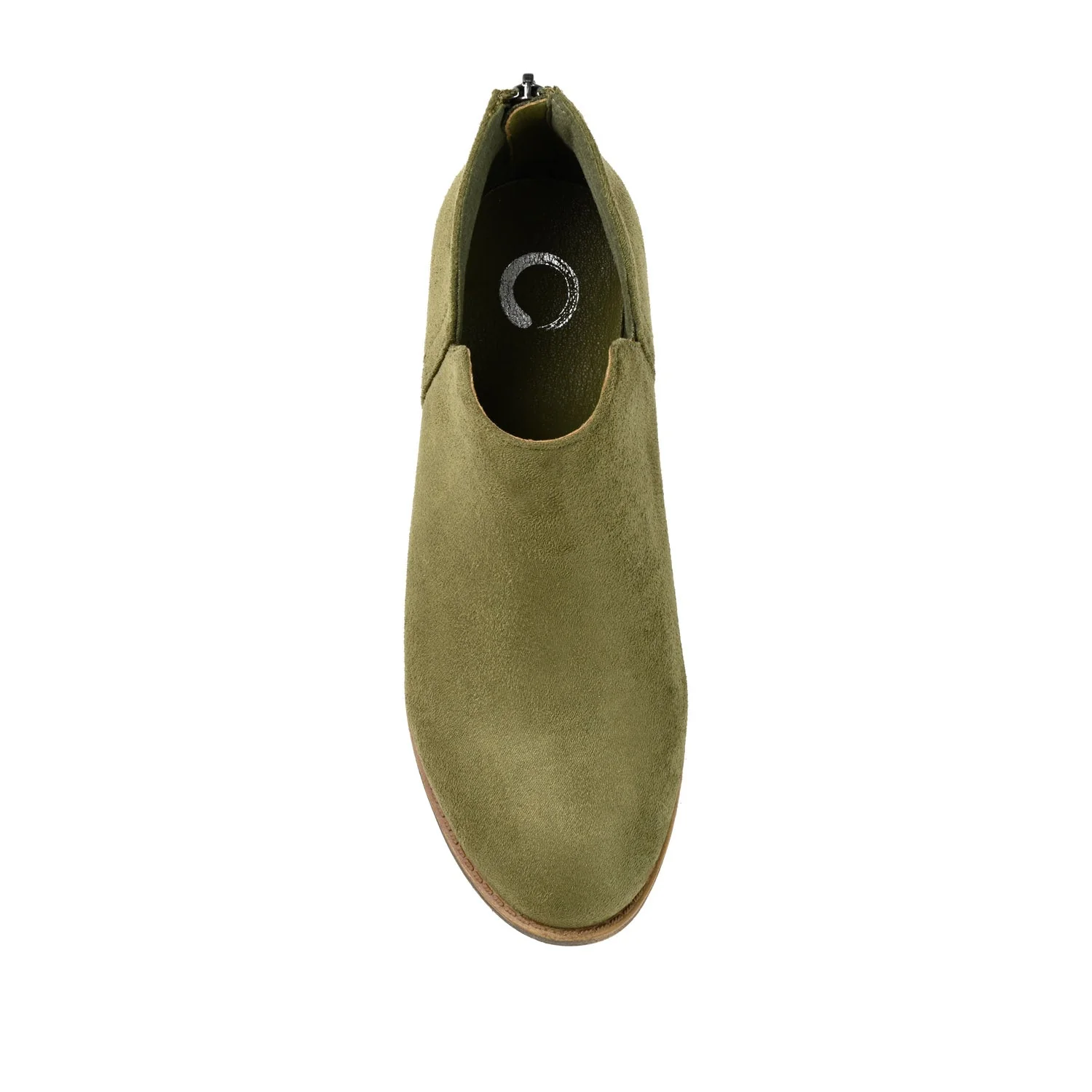 LIVVY ZIP-UP BOOTIES IN FAUX SUEDE - Olive - Image 6