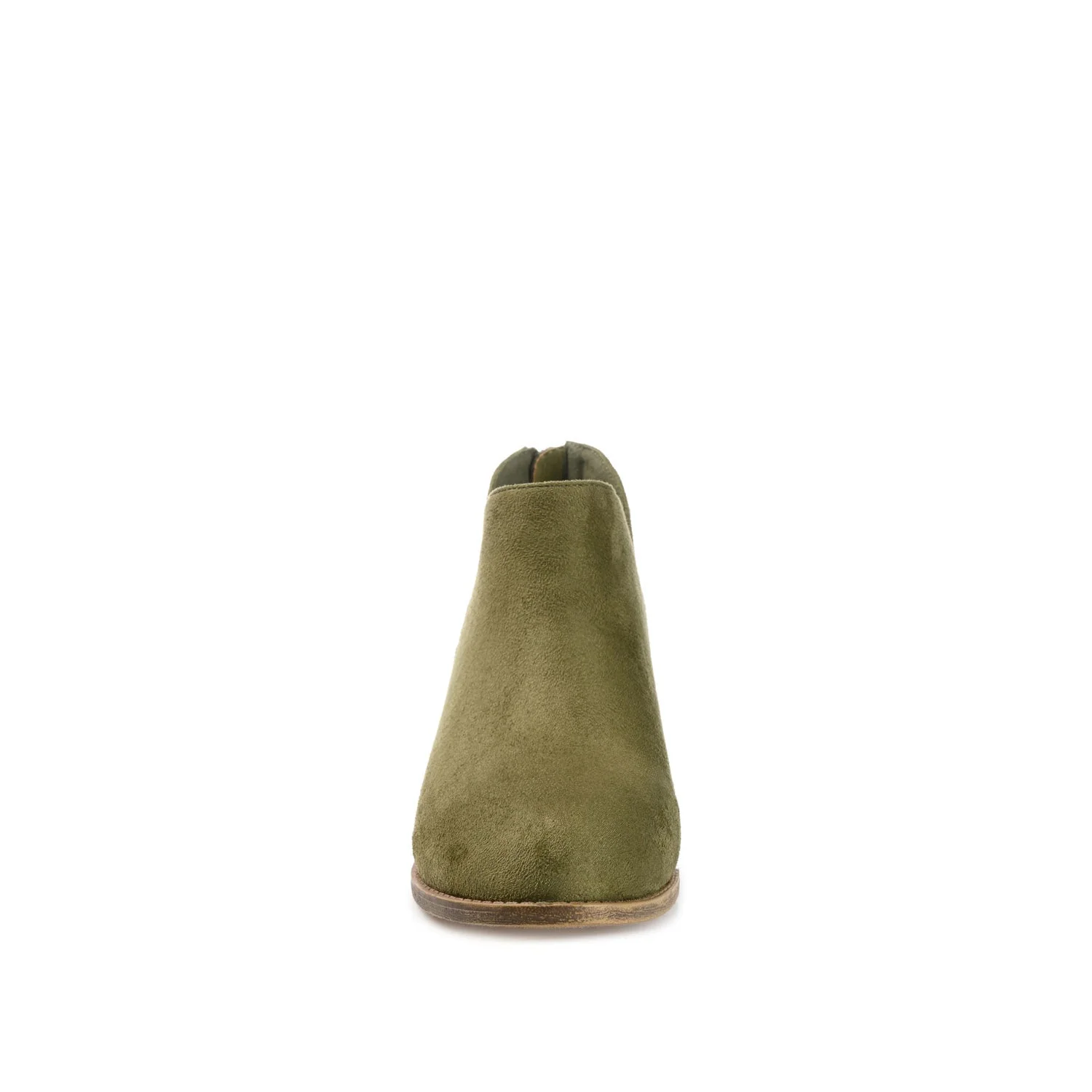 LIVVY ZIP-UP BOOTIES IN FAUX SUEDE - Olive - Image 7