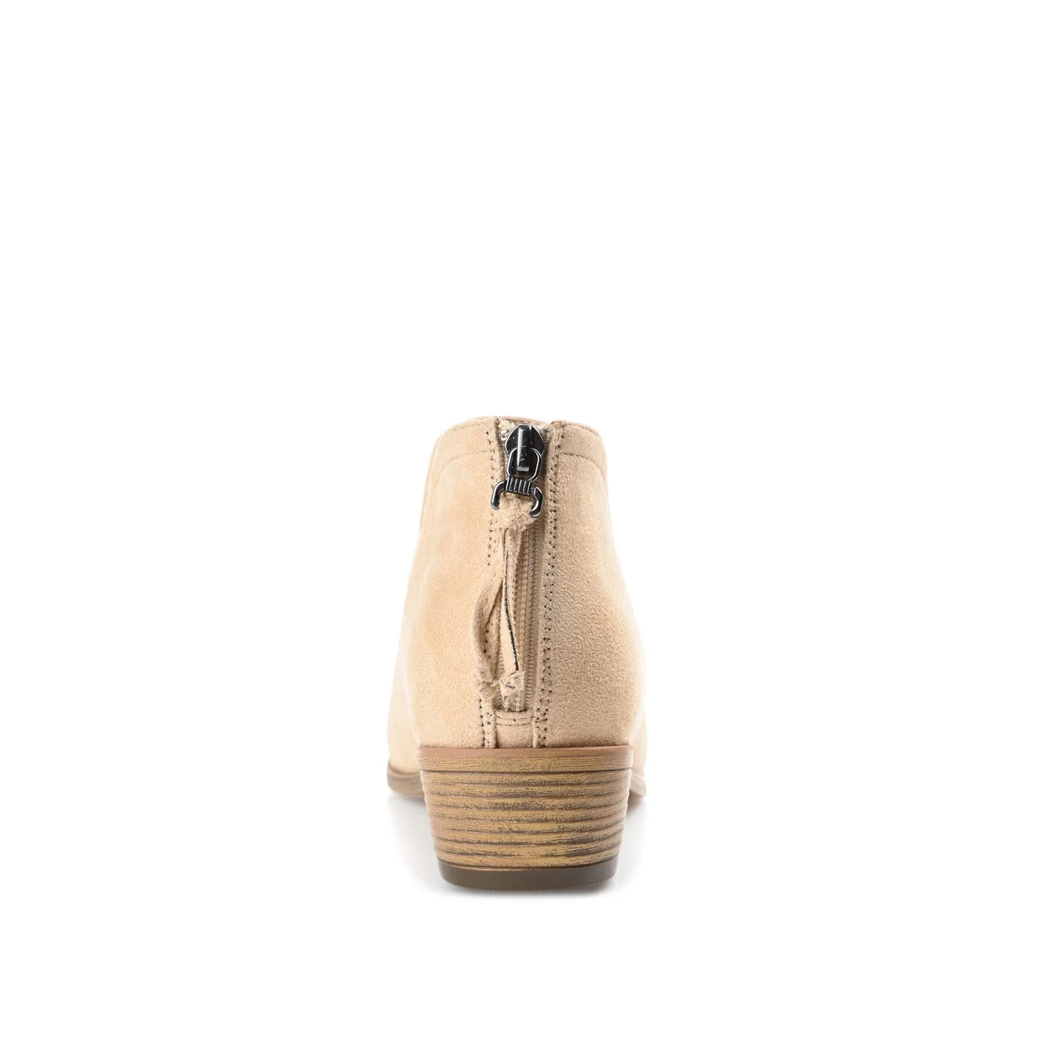 LIVVY ZIP-UP BOOTIES IN FAUX SUEDE - Tan - Image 7