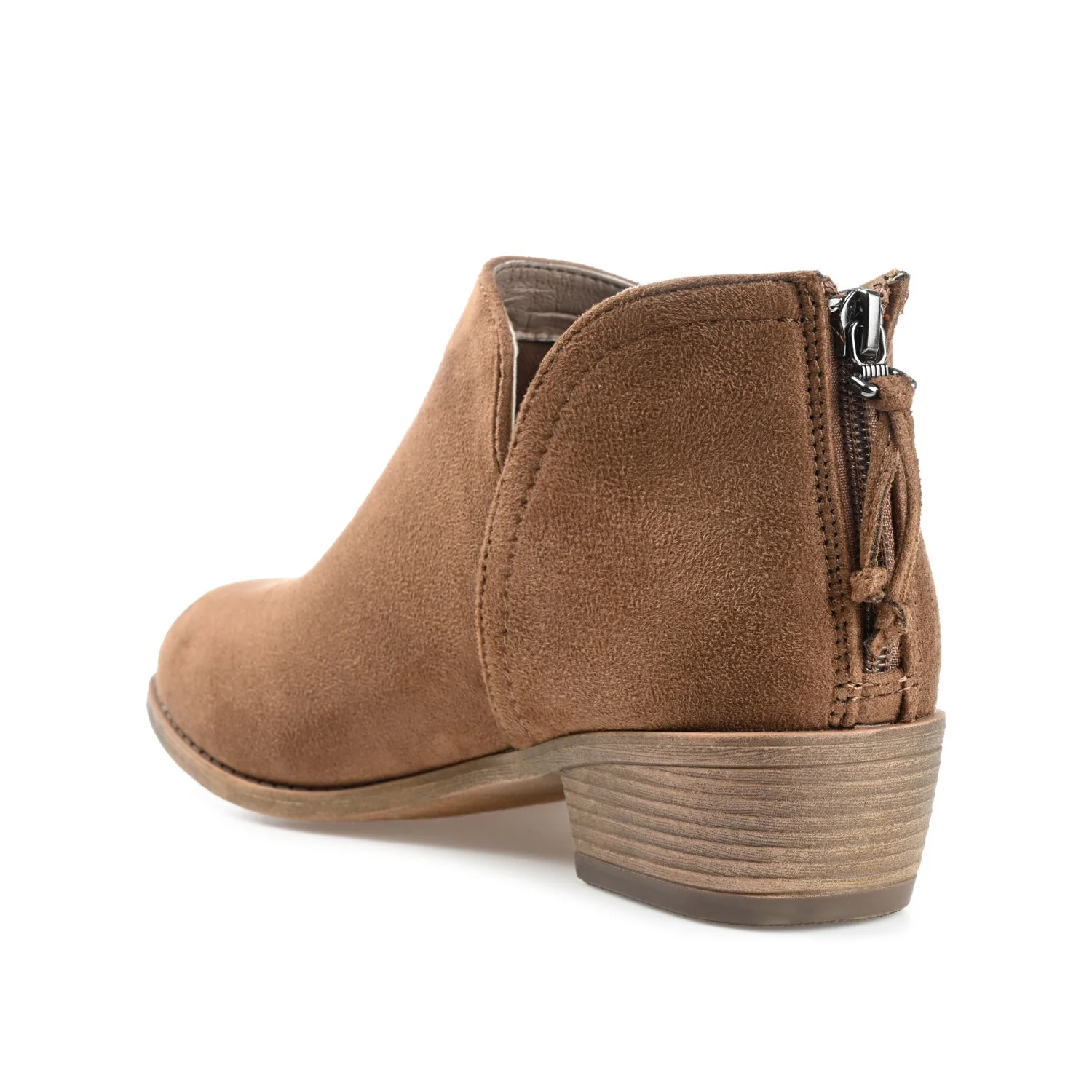 LIVVY ZIP-UP BOOTIES IN FAUX SUEDE - Taupe - Image 4