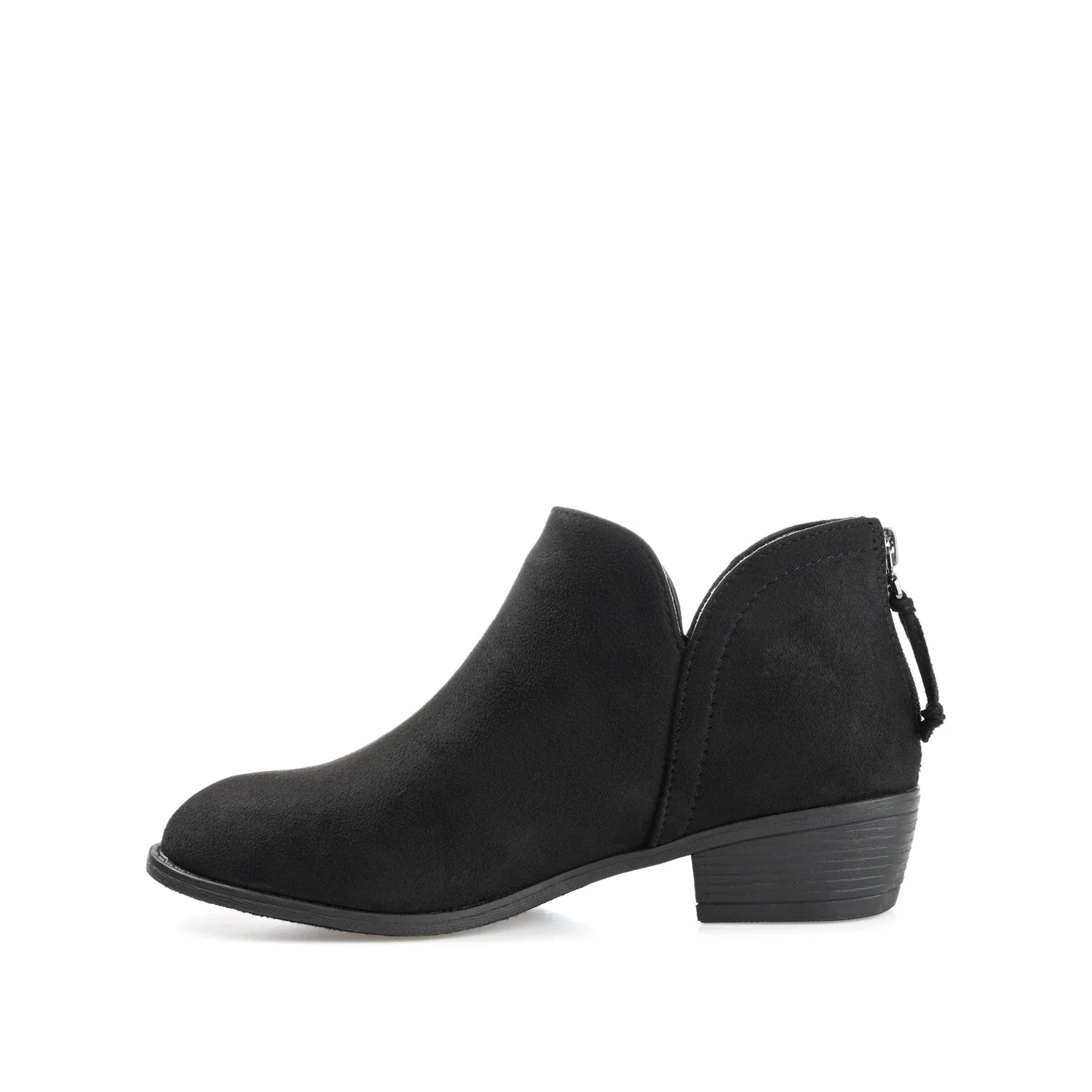 LIVVY FAUX SUEDE ZIP-UP BOOTIES IN WIDE - Black - Image 3