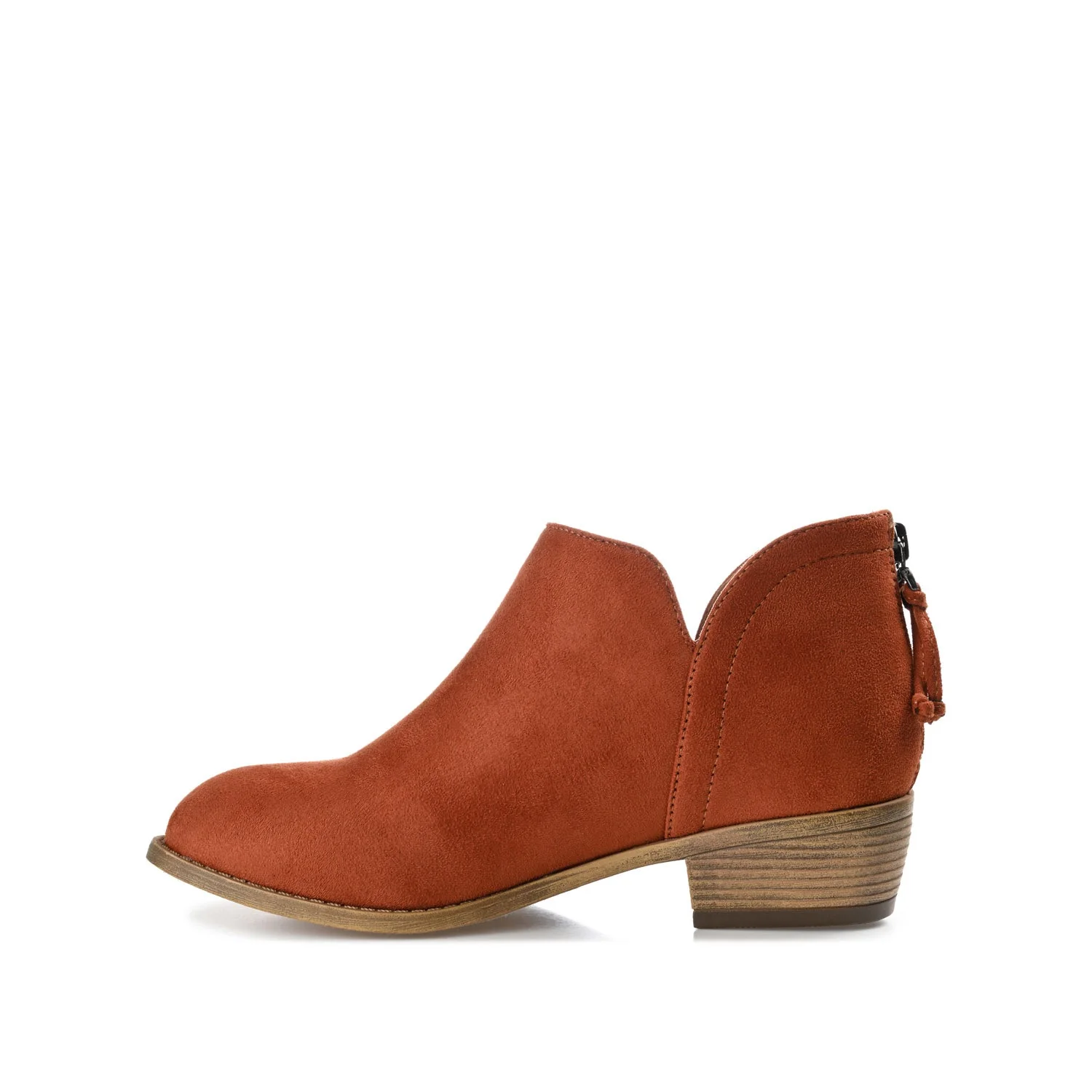 LIVVY FAUX SUEDE ZIP-UP BOOTIES IN WIDE - Clay - Image 4