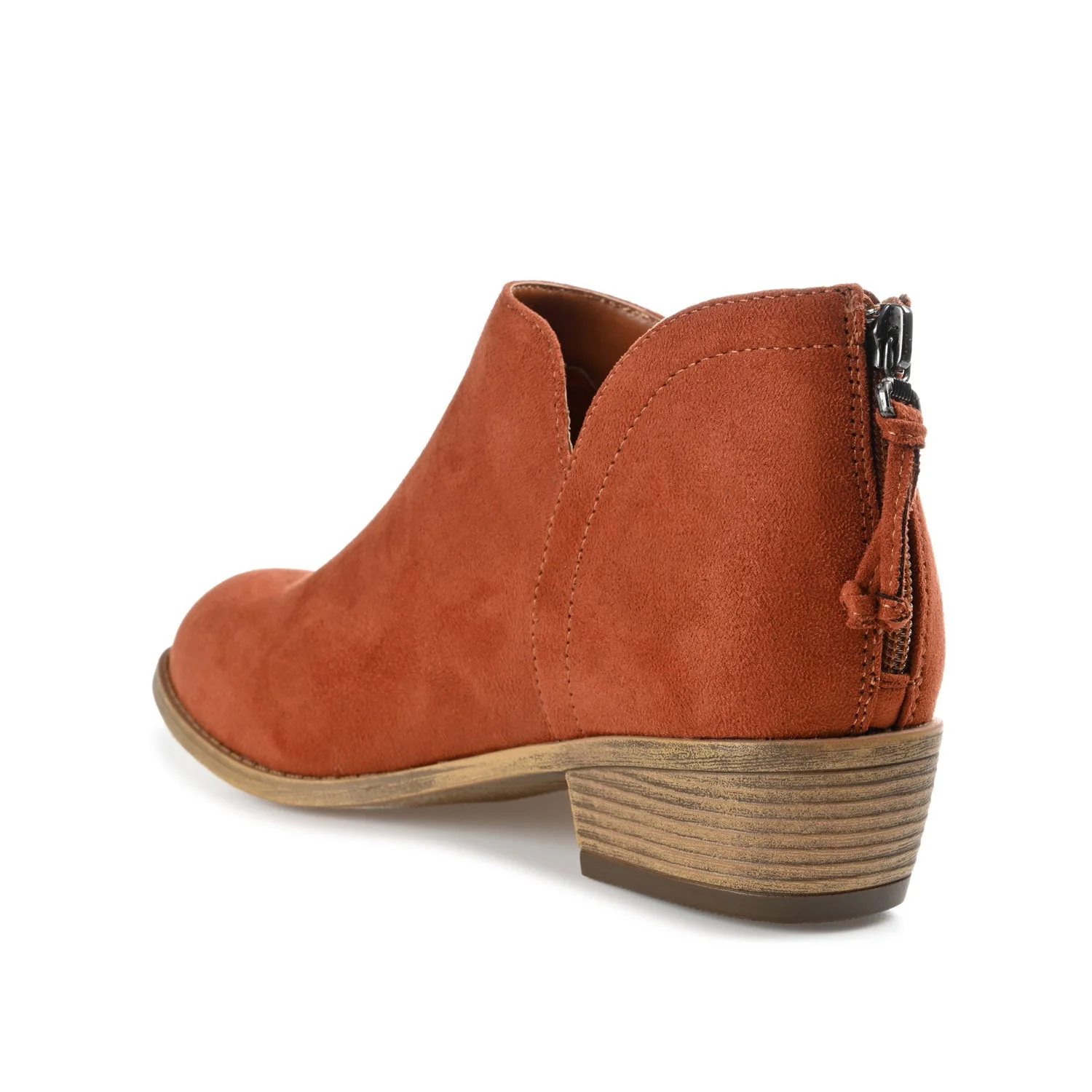 LIVVY FAUX SUEDE ZIP-UP BOOTIES IN WIDE - Clay - Image 5