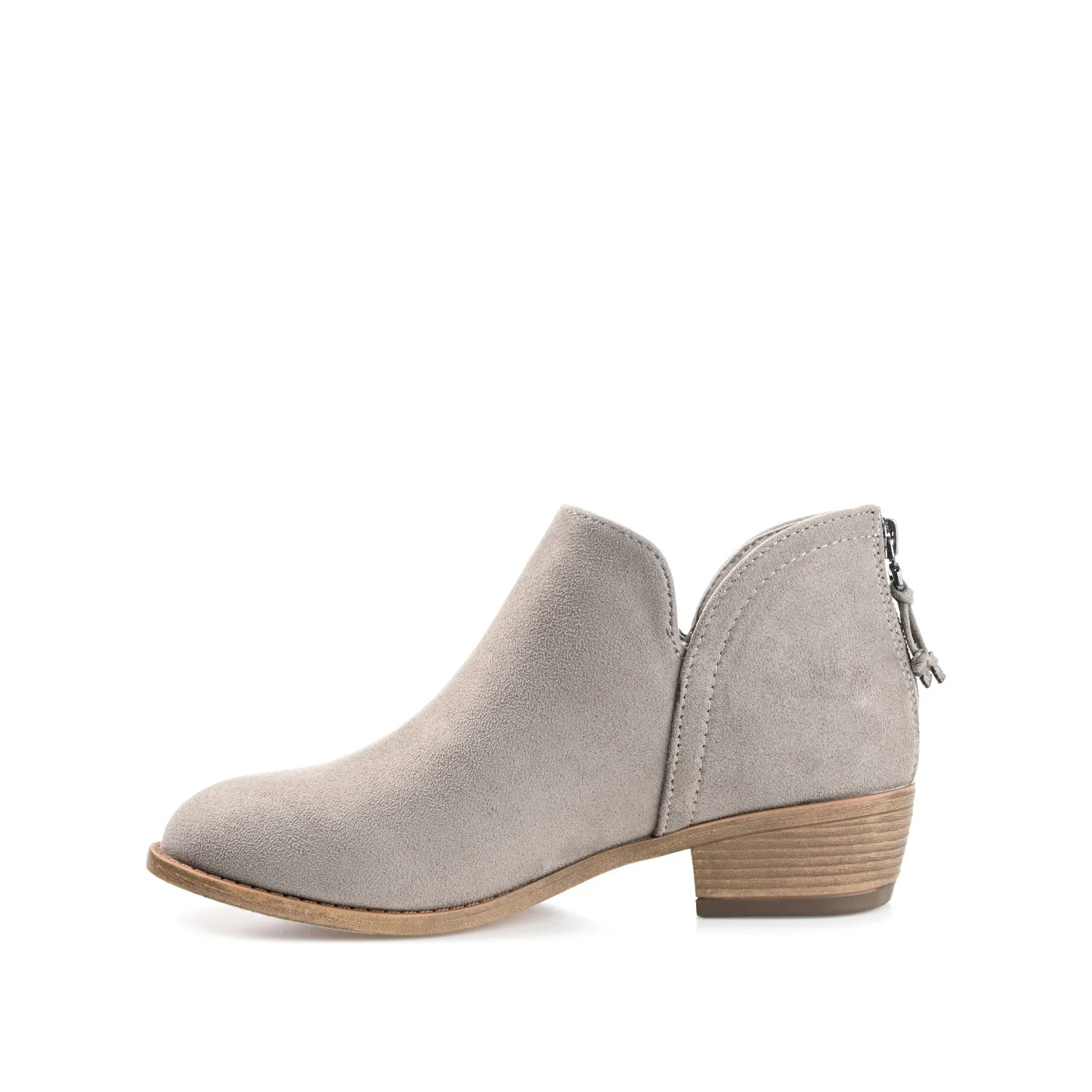 LIVVY FAUX SUEDE ZIP-UP BOOTIES IN WIDE - Grey - Image 4