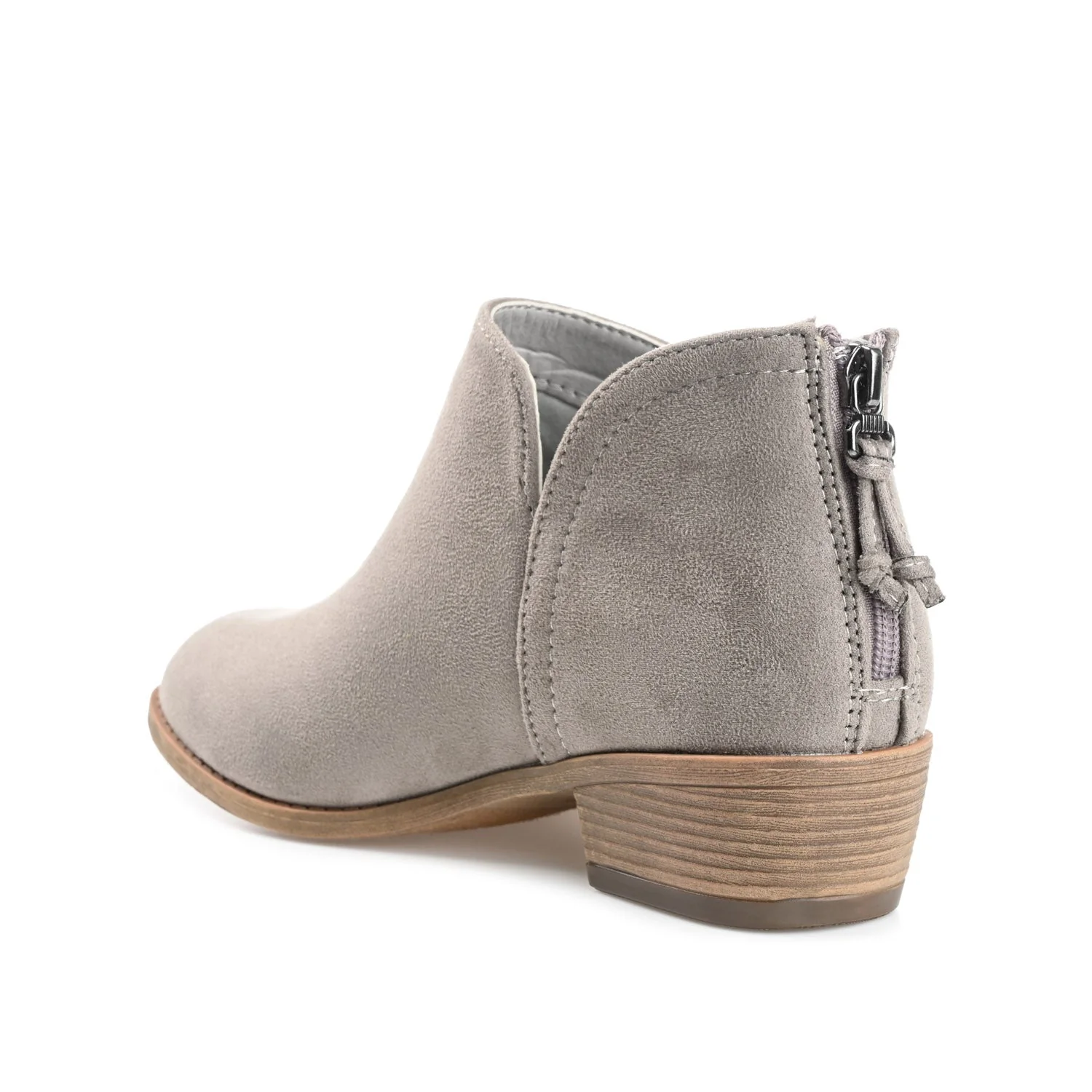 LIVVY FAUX SUEDE ZIP-UP BOOTIES IN WIDE - Grey - Image 5