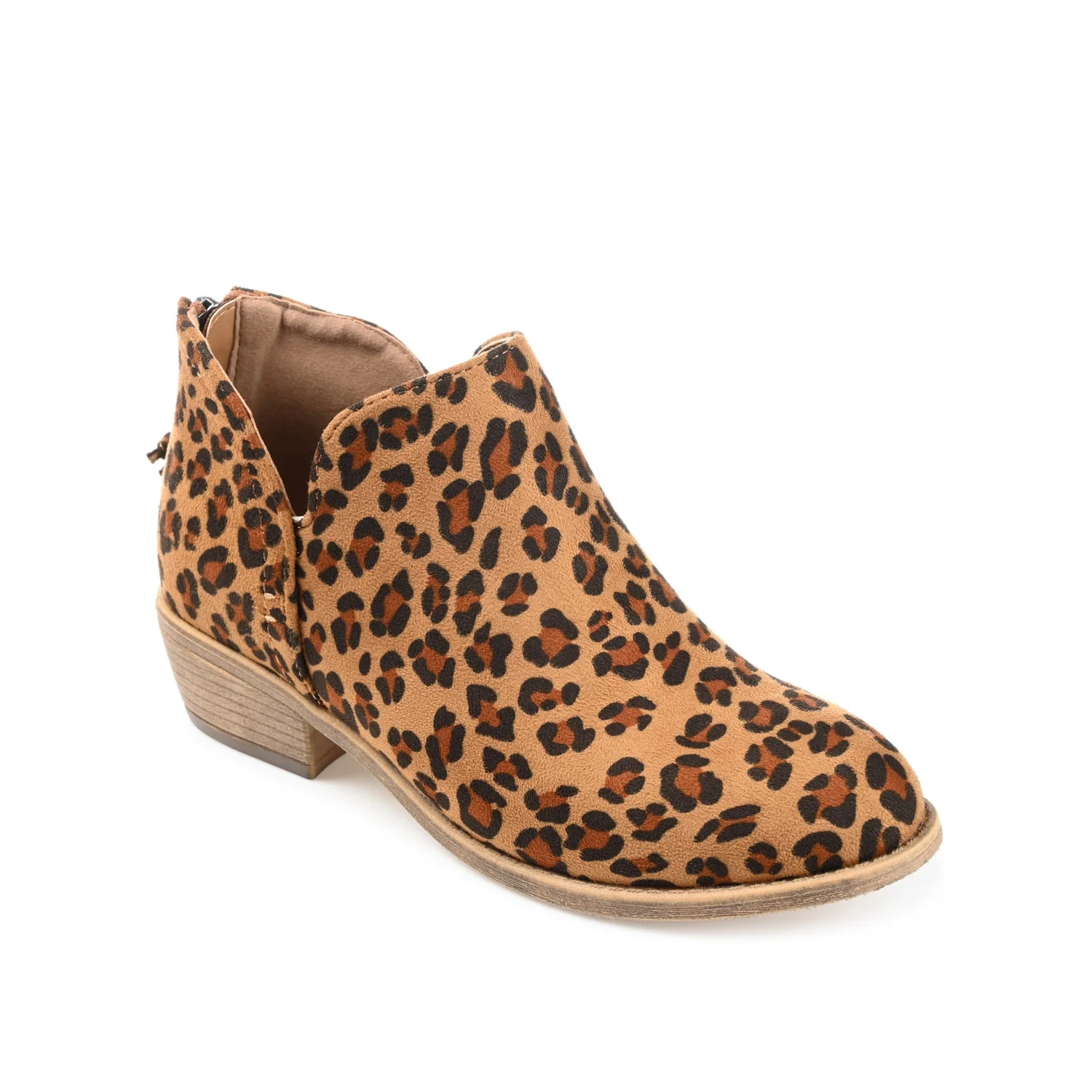 LIVVY FAUX SUEDE ZIP-UP BOOTIES IN WIDE - Leopard - Image 2