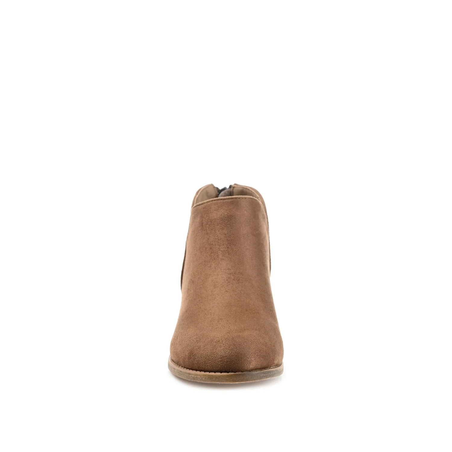 LIVVY FAUX SUEDE ZIP-UP BOOTIES IN WIDE - Taupe - Image 5