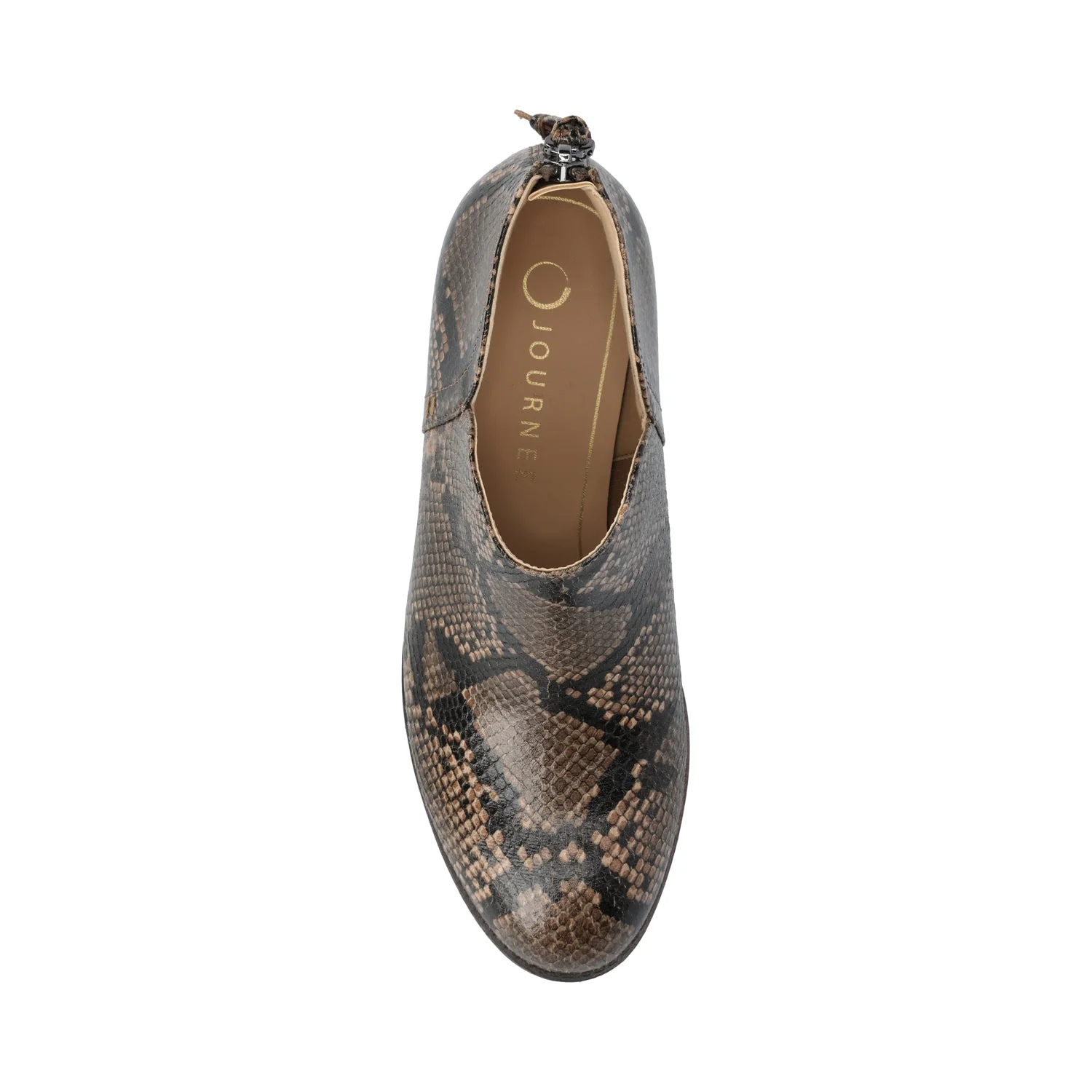LIVVY ZIP-UP BOOTIES IN WIDE - Brown Snake - Image 4