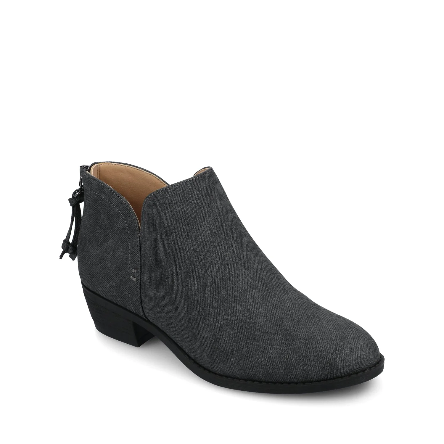 LIVVY ZIP-UP BOOTIES IN WIDE - Dark Denim - Image 2