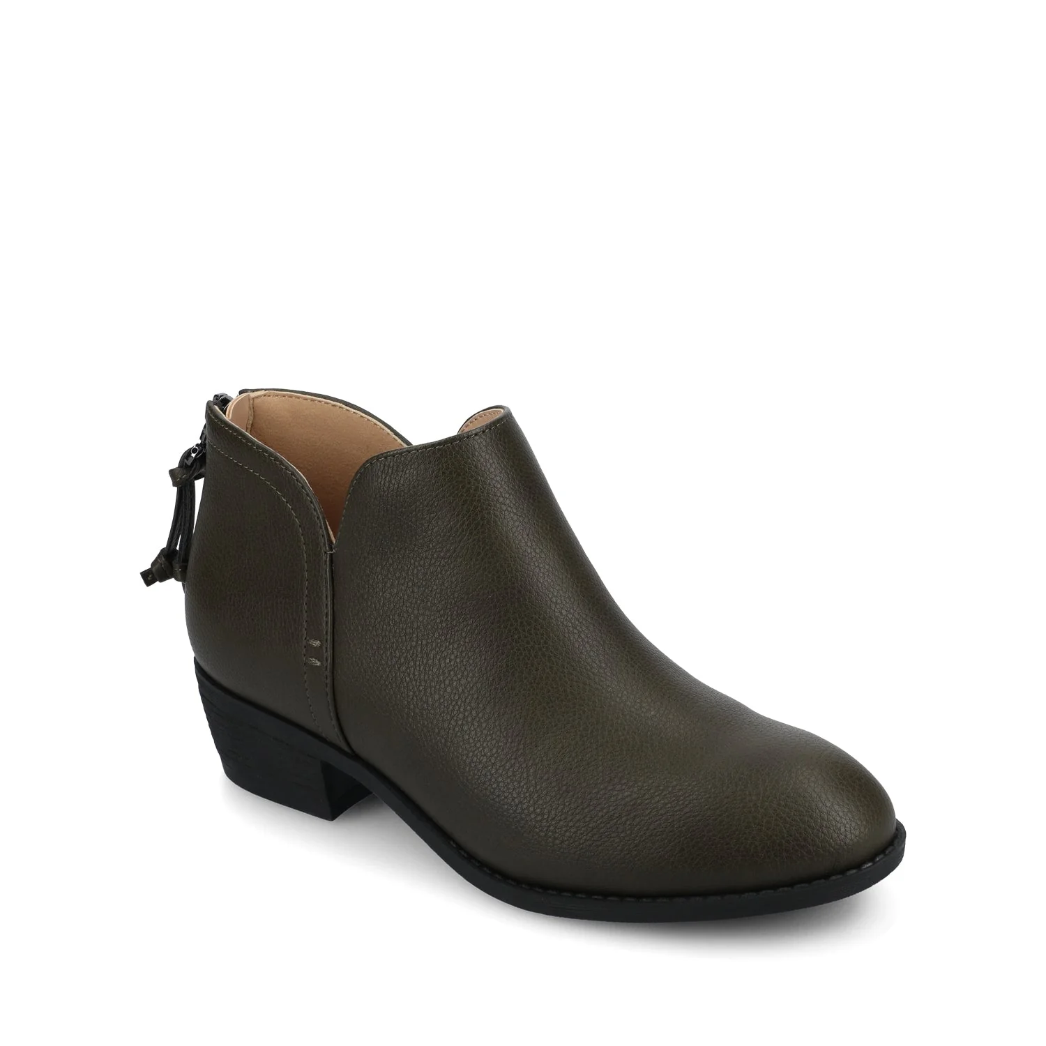 LIVVY ZIP-UP BOOTIES IN WIDE - Vintage Olive - Image 2