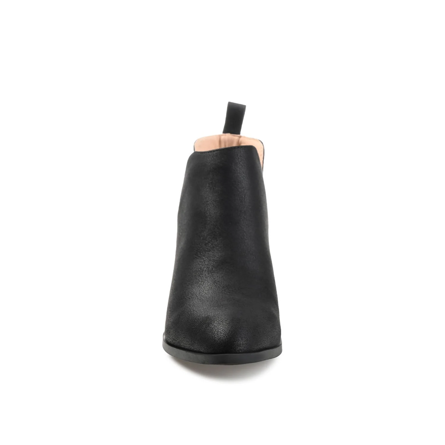 LOLA BLOCK HEELED BOOTIES IN VEGAN LEATHER - Black - Image 5