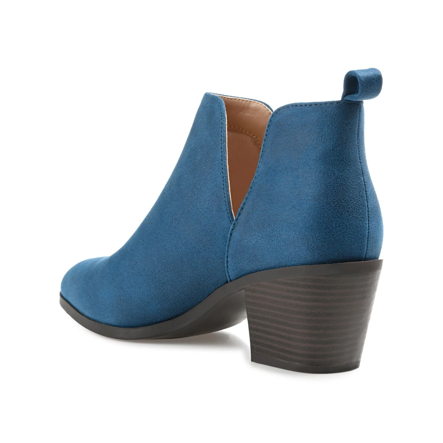 LOLA BLOCK HEELED BOOTIES IN VEGAN LEATHER - Blue - Image 4