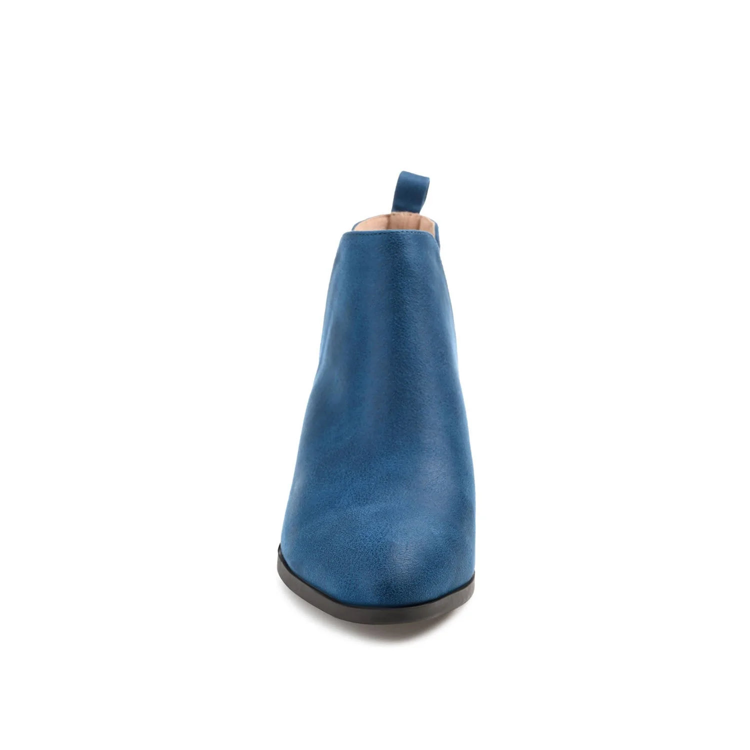 LOLA BLOCK HEELED BOOTIES IN VEGAN LEATHER - Blue - Image 5