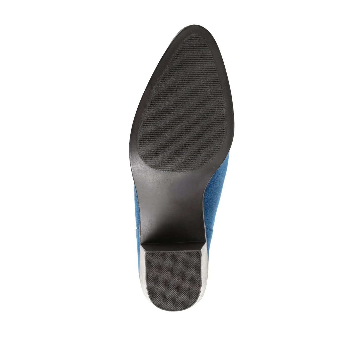 LOLA BLOCK HEELED BOOTIES IN VEGAN LEATHER - Blue - Image 8