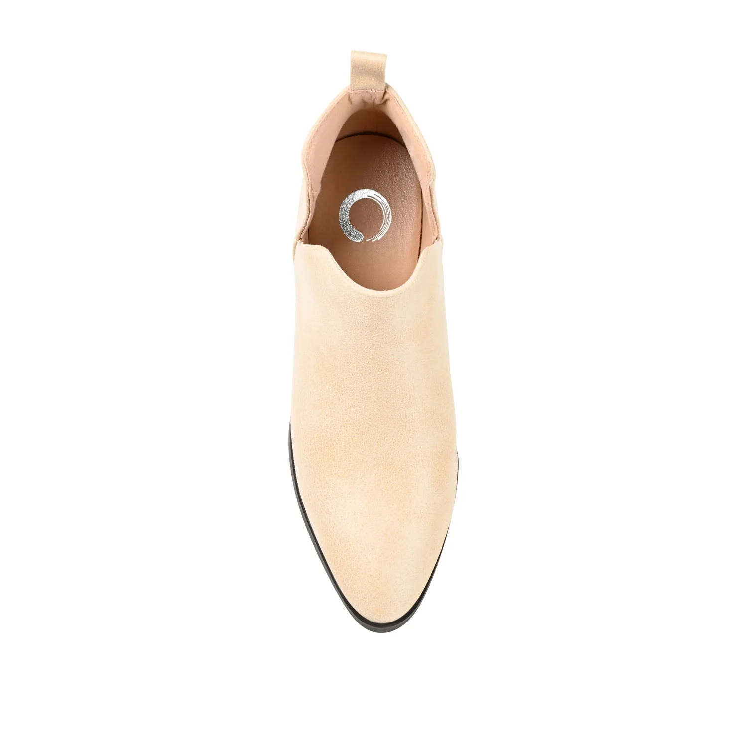 LOLA BLOCK HEELED BOOTIES IN VEGAN LEATHER - Sand - Image 6