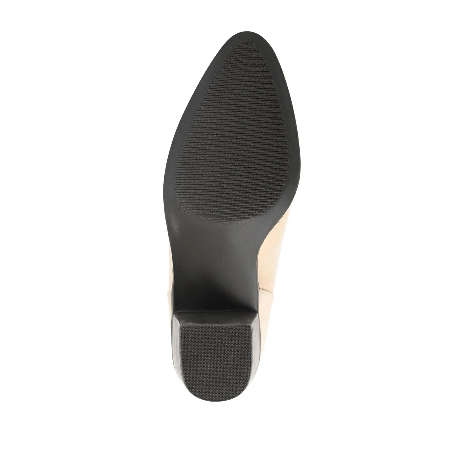 LOLA BLOCK HEELED BOOTIES IN VEGAN LEATHER - Sand - Image 8