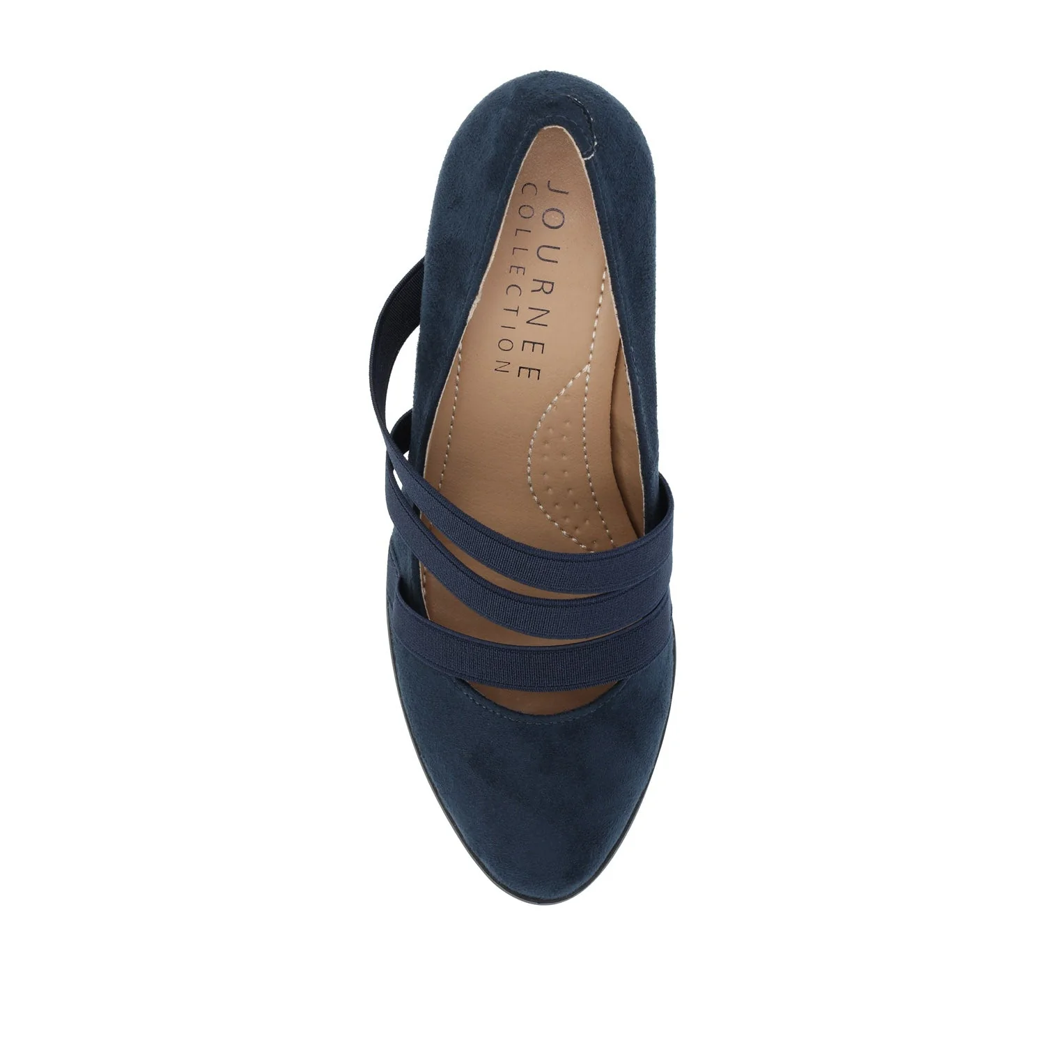 LOREN MARY JANE PUMP HEELS IN FAUX SUEDE - Navy Nubuck - Image 6