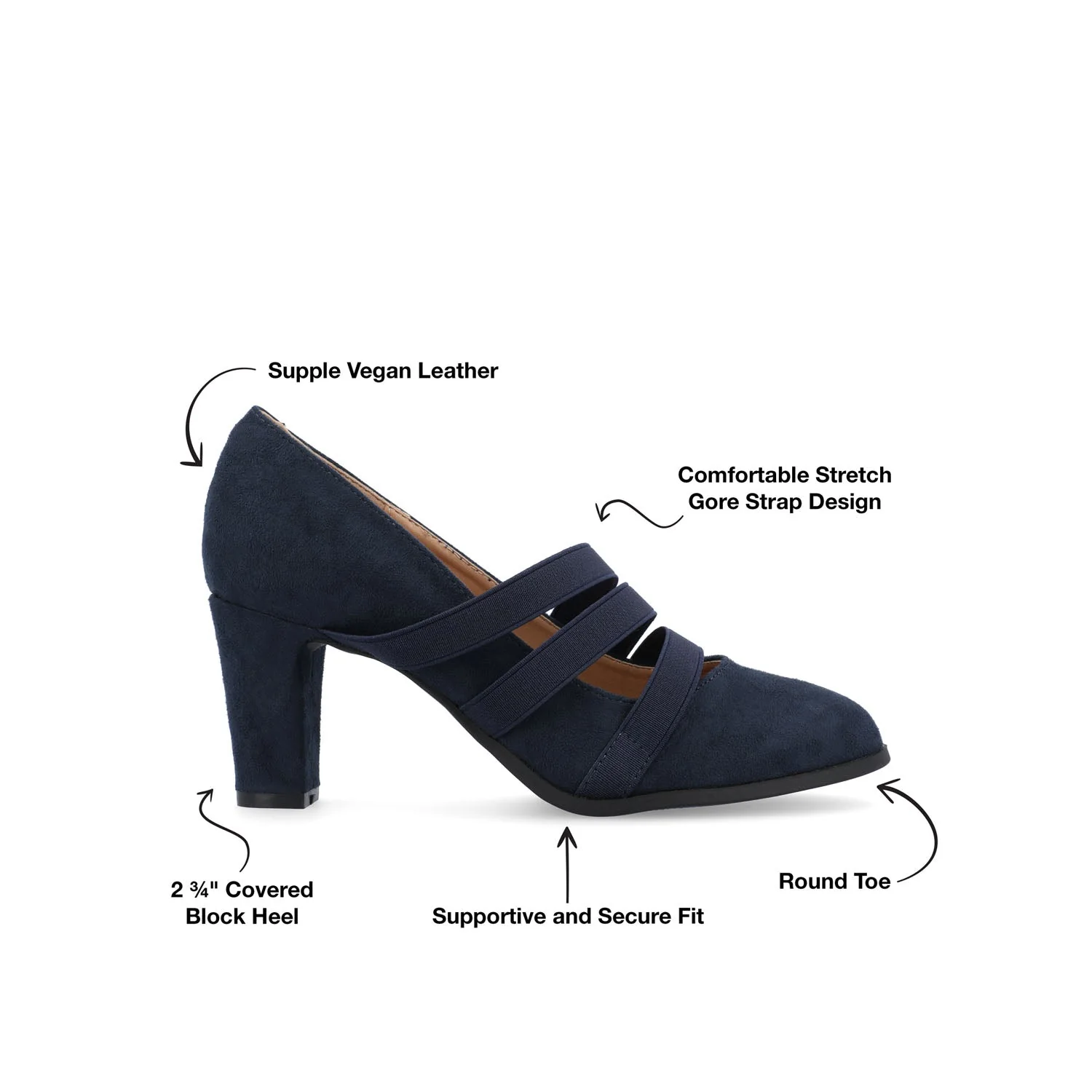 LOREN MARY JANE PUMP HEELS IN NARROW - Navy Nubuck - Image 9