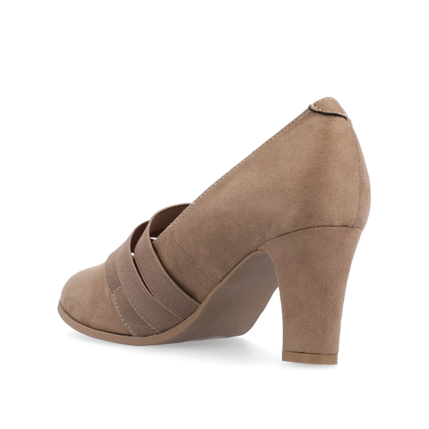 LOREN MARY JANE PUMP HEELS IN FAUX SUEDE - Taupe - Image 4