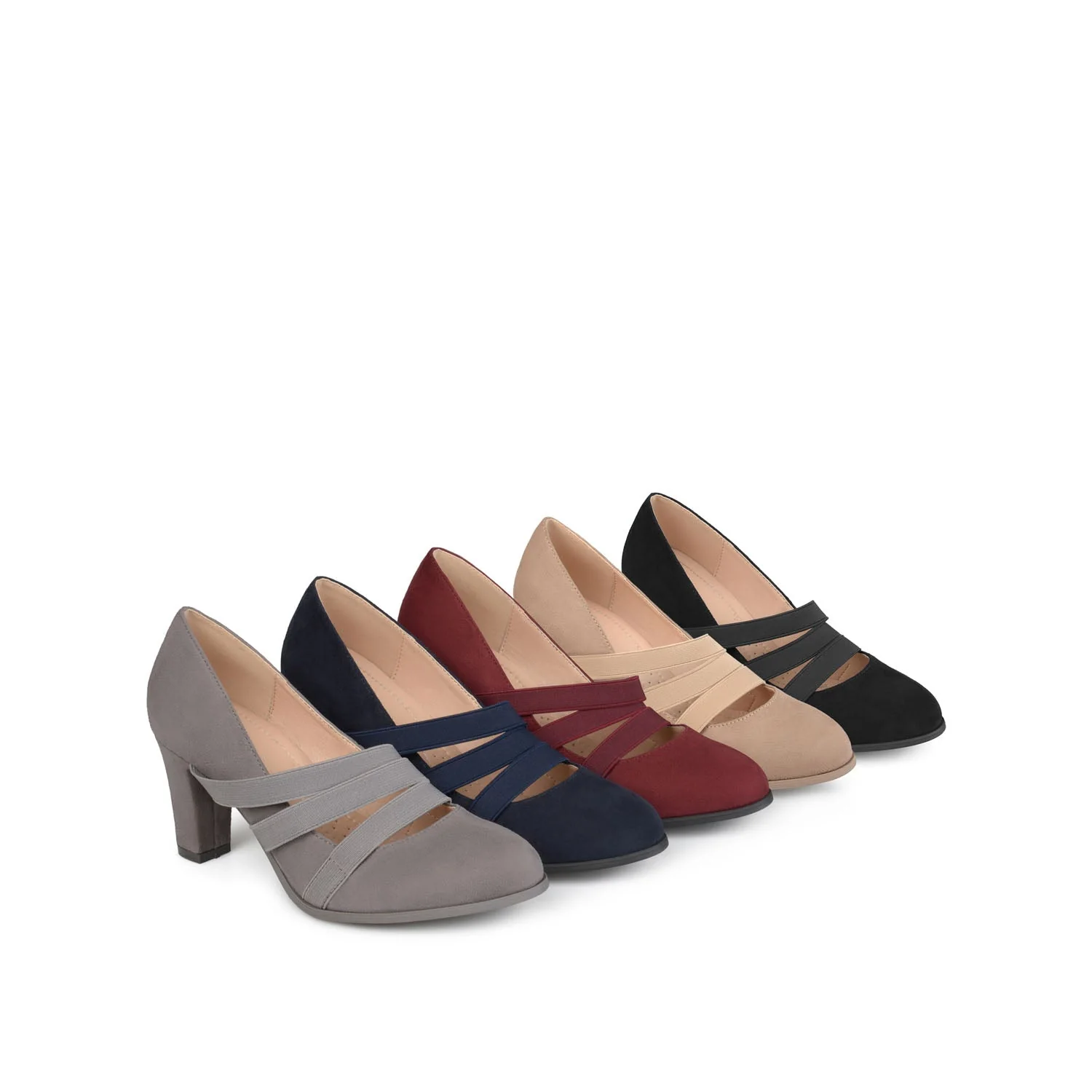 LOREN MARY JANE PUMP HEELS IN FAUX SUEDE - Wine - Image 11