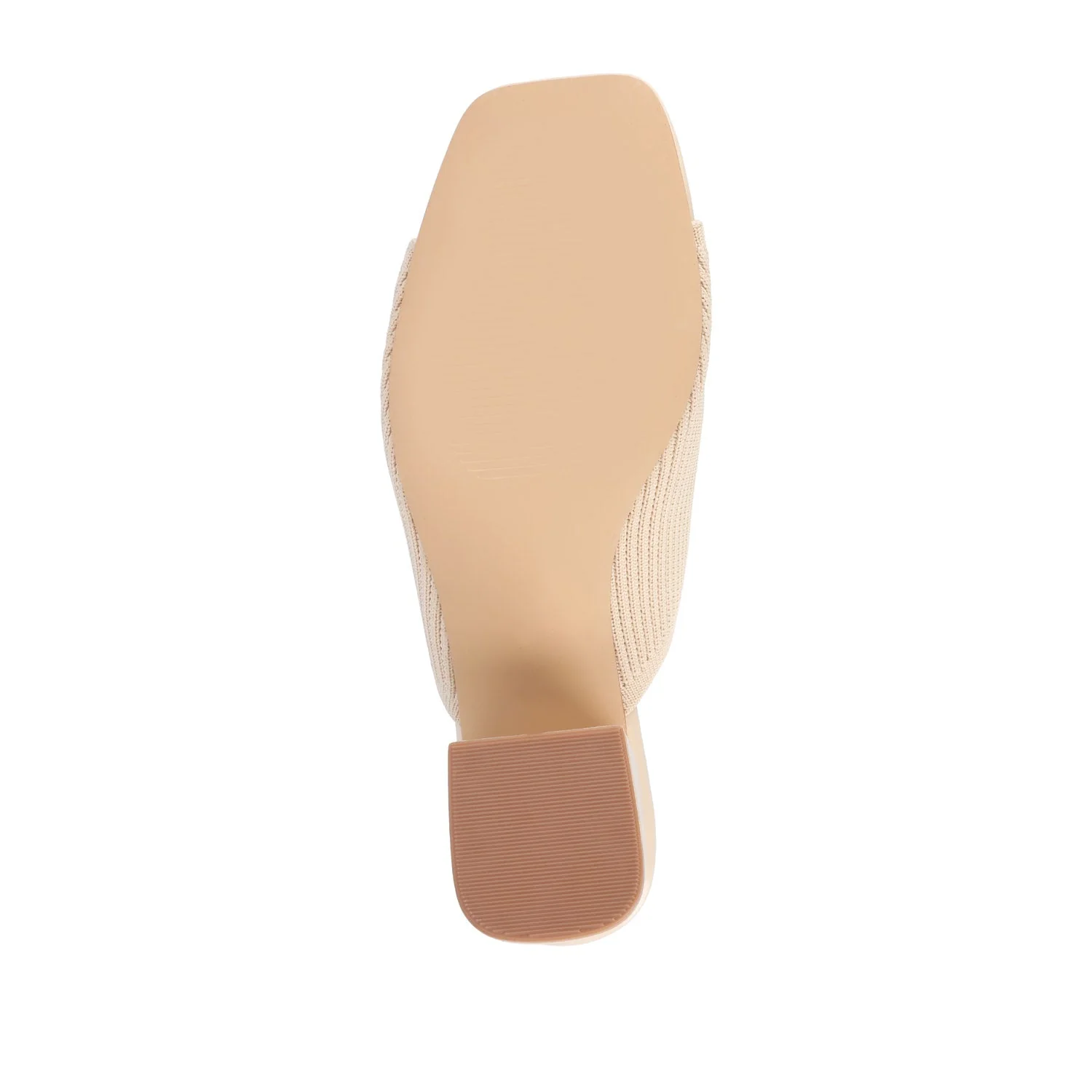 LORENNA MULE BLOCK HEELS IN KNIT FABRIC - Beige - Image 9