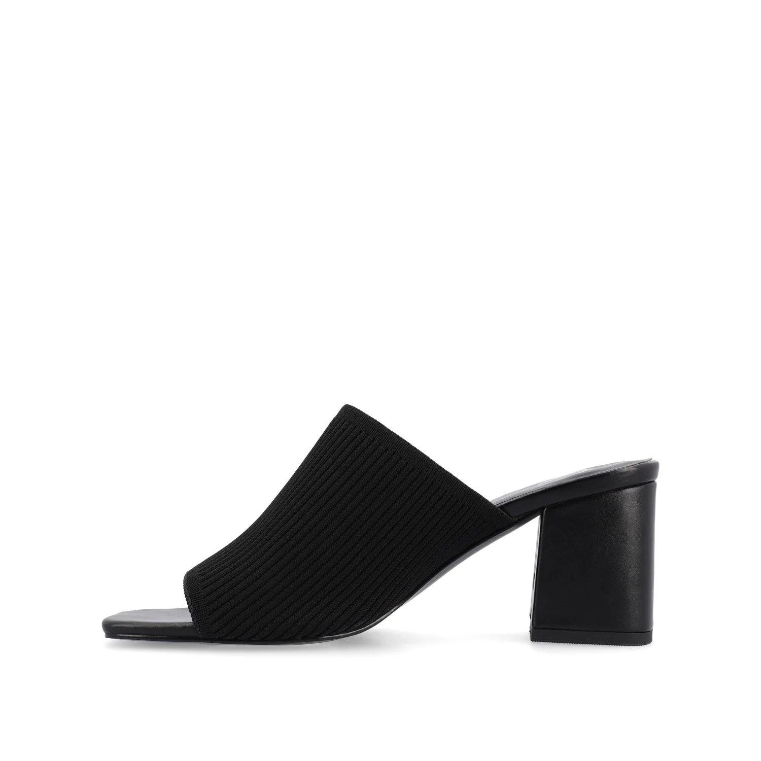 LORENNA MULE BLOCK HEELS IN KNIT FABRIC - Black - Image 3