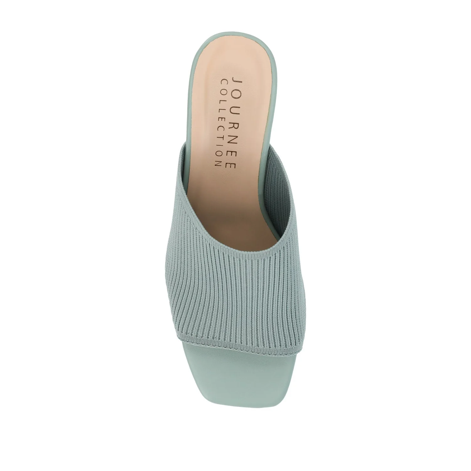 LORENNA MULE BLOCK HEELS IN KNIT FABRIC - Green - Image 6