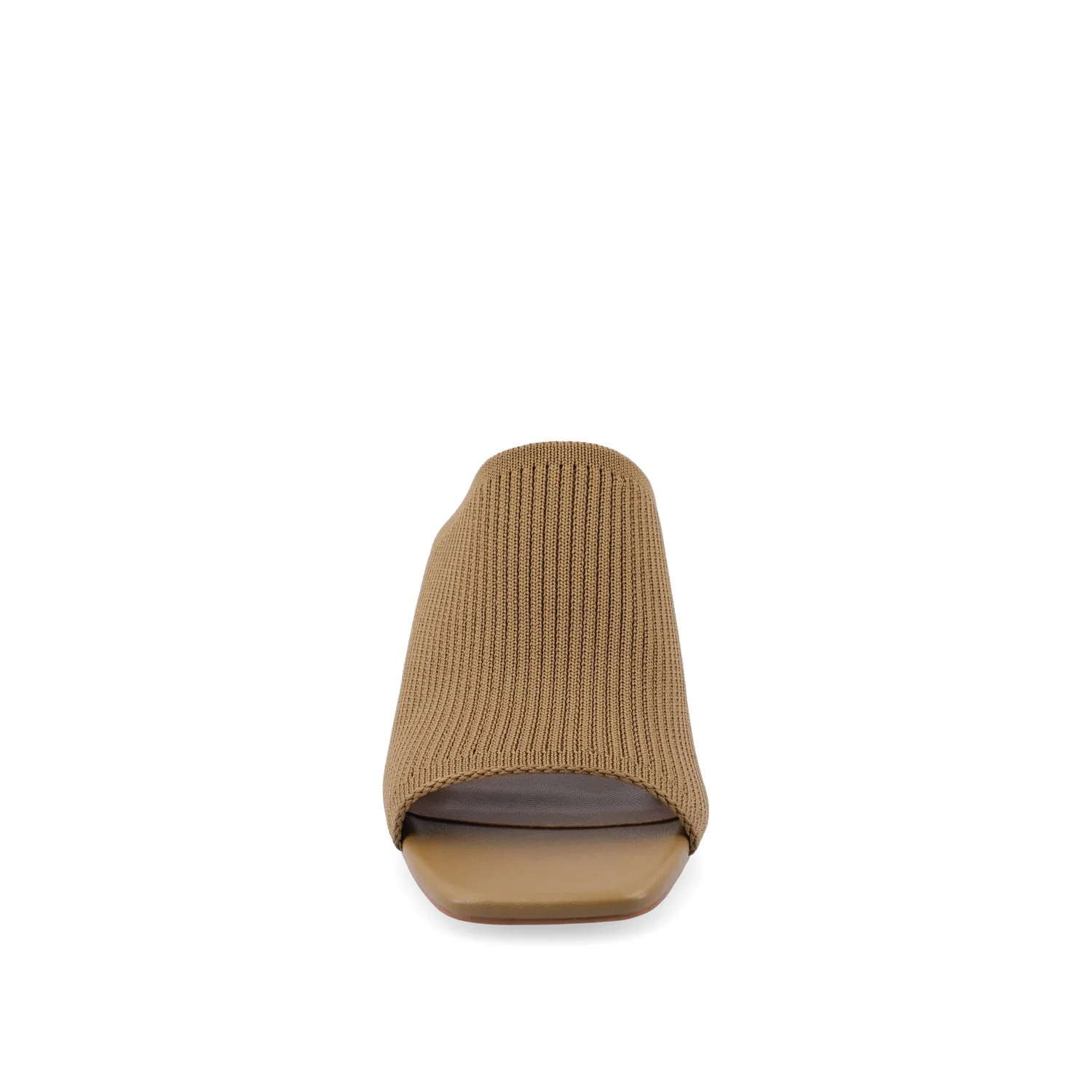 LORENNA MULE BLOCK HEELS IN KNIT FABRIC - Olive - Image 5