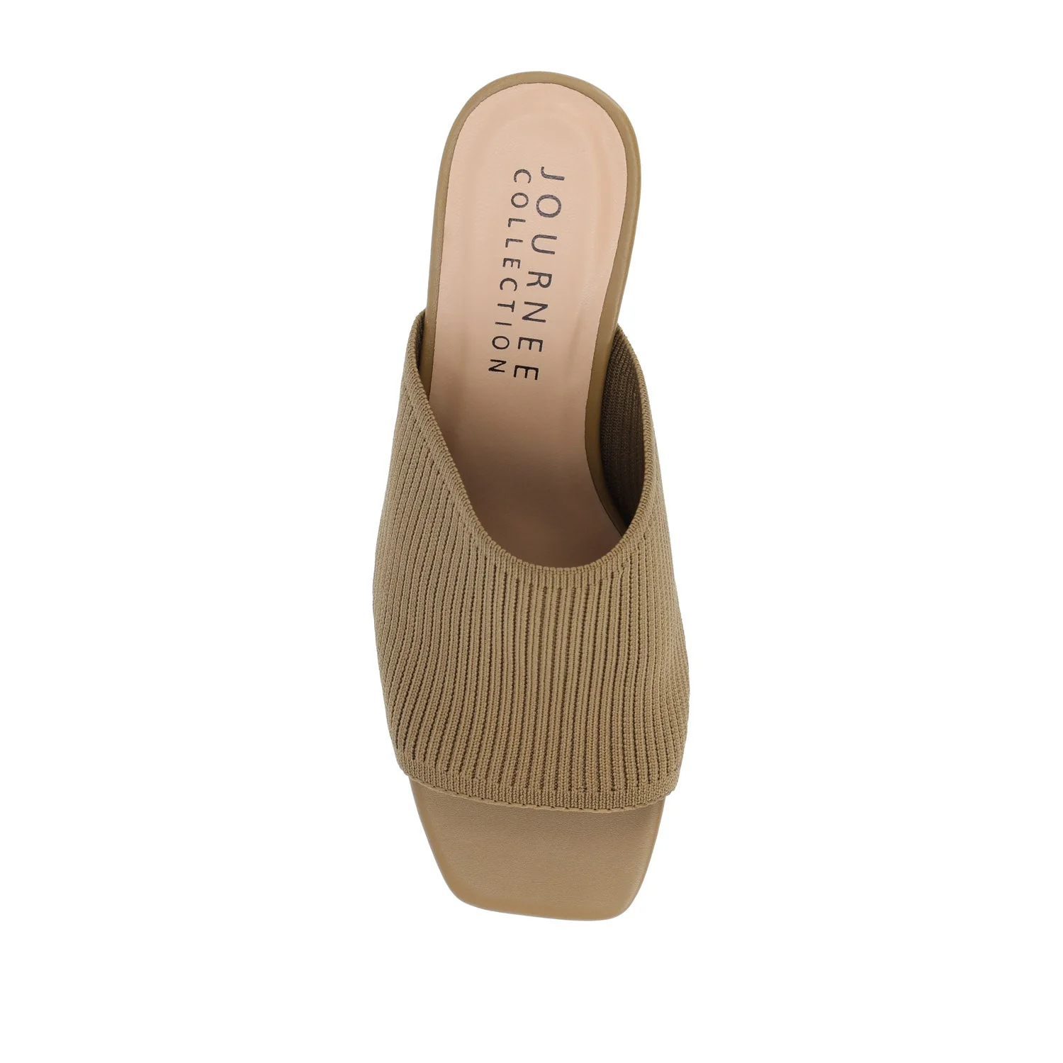 LORENNA MULE BLOCK HEELS IN KNIT FABRIC - Olive - Image 6