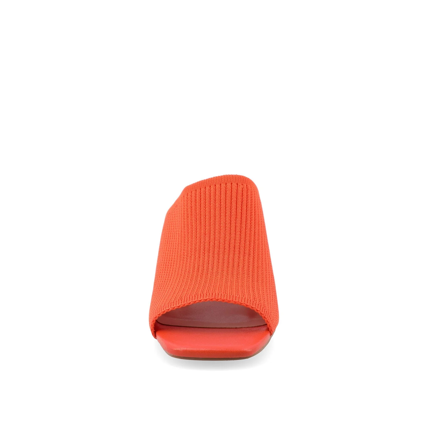 LORENNA MULE BLOCK HEELS IN KNIT FABRIC - Orange - Image 5
