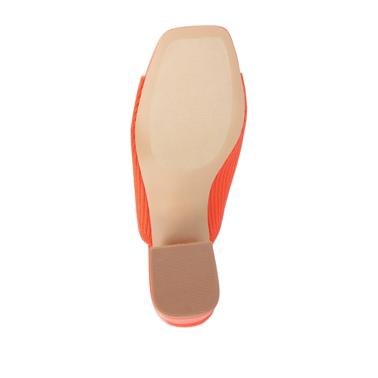 LORENNA MULE BLOCK HEELS IN KNIT FABRIC - Orange - Image 8