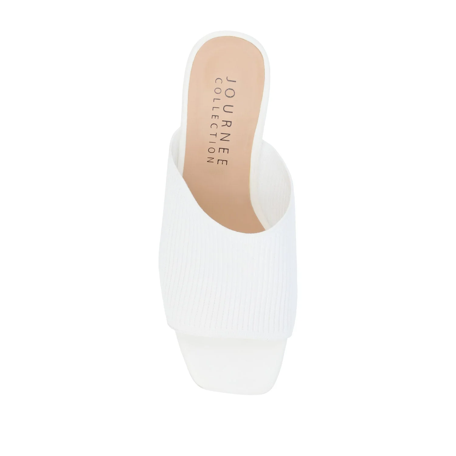 LORENNA MULE BLOCK HEELS IN KNIT FABRIC - White - Image 6