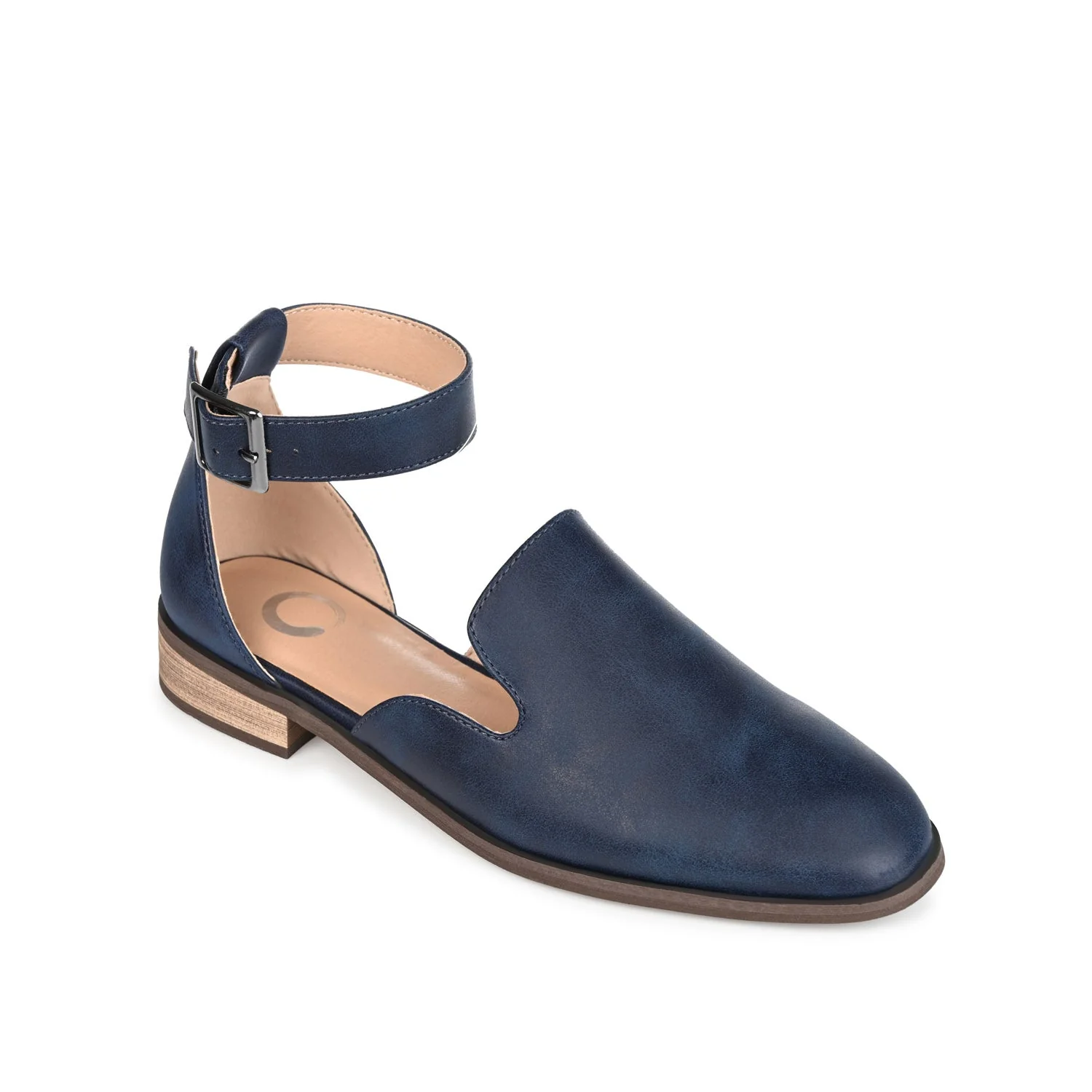 LORETA LOAFER FLATS IN VEGAN LEATHER - Navy Nubuck - Image 2
