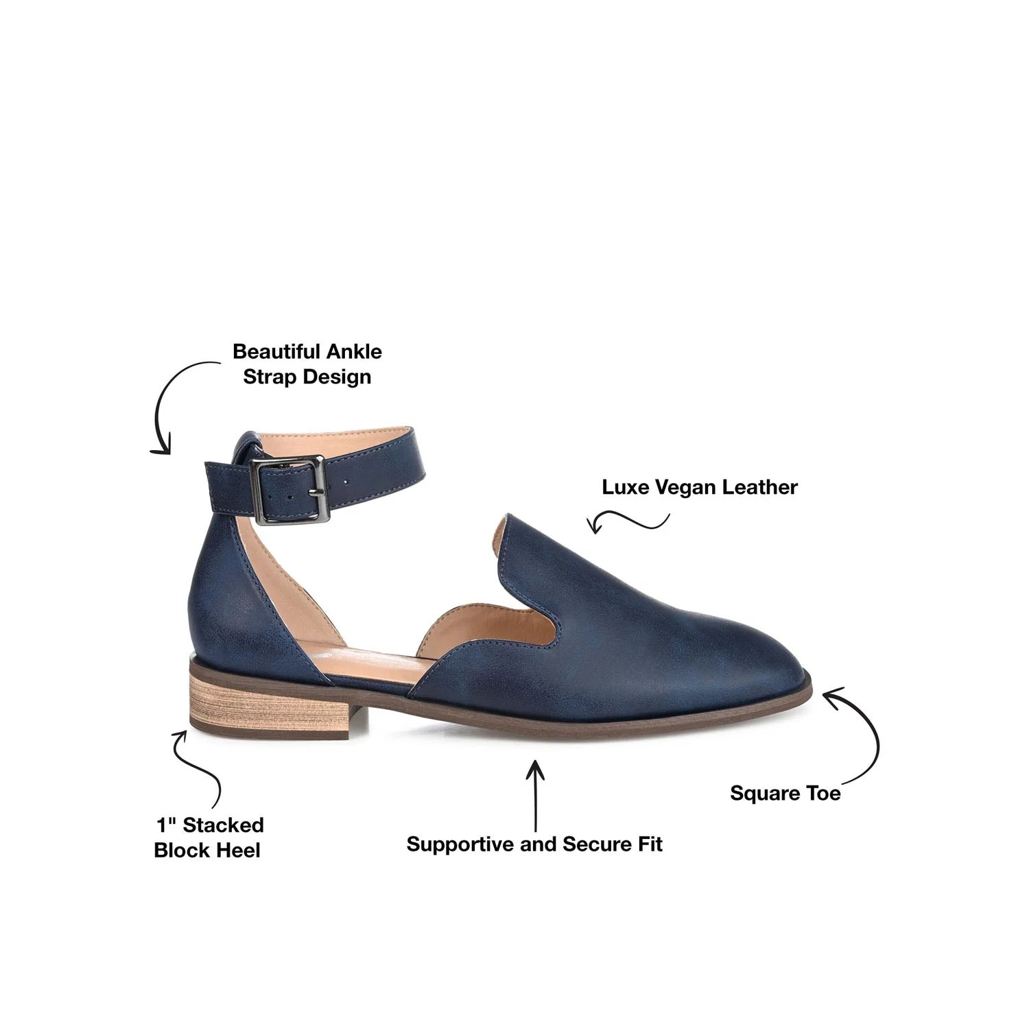 LORETA LOAFER FLATS IN WIDE - Navy Nubuck - Image 9