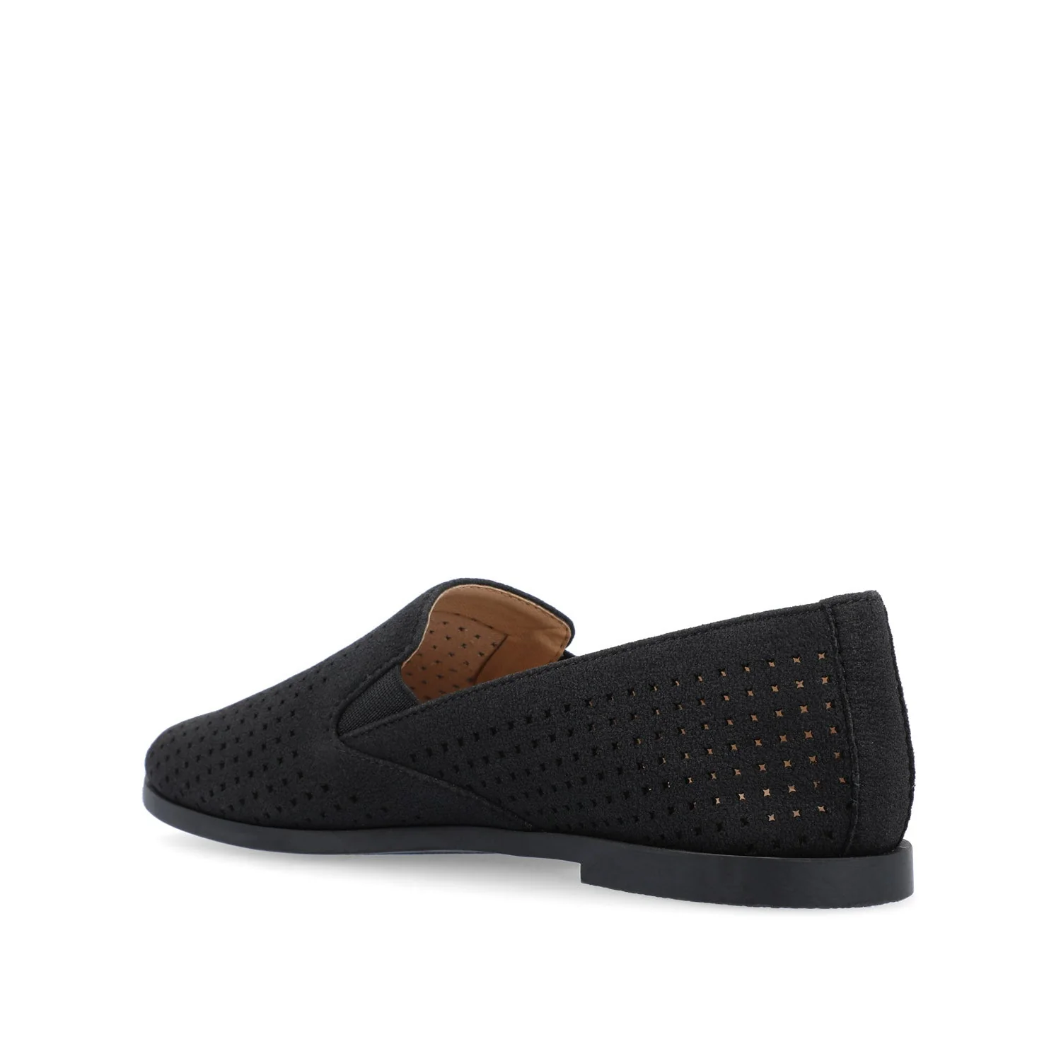 LUCIE LOAFER FLATS IN FAUX SUEDE - Black - Image 4