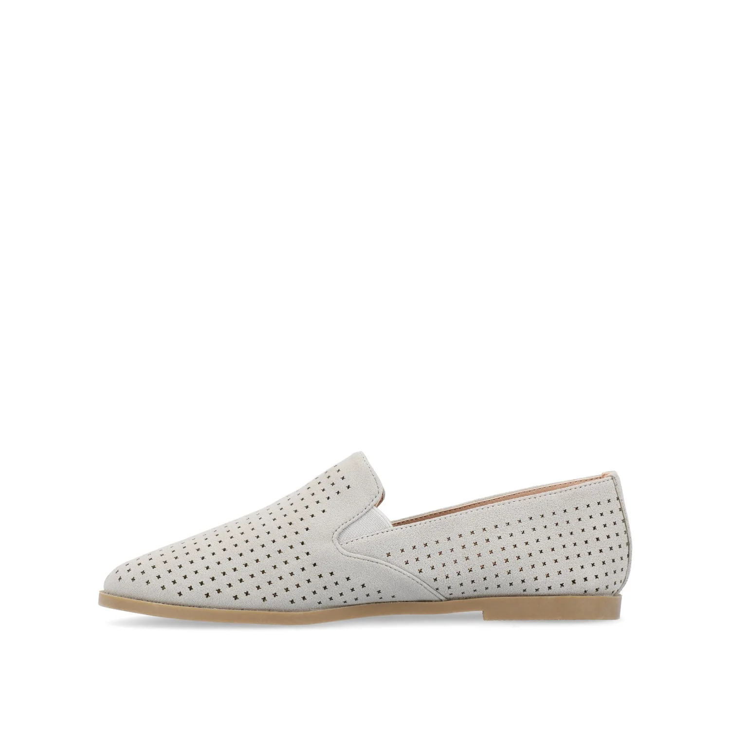 LUCIE LOAFER FLATS IN FAUX SUEDE - Grey - Image 3