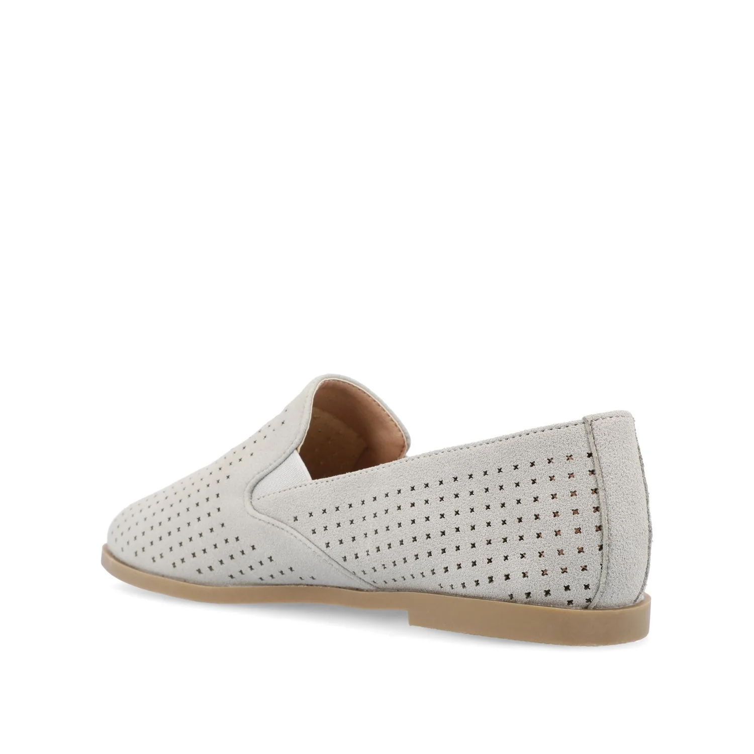 LUCIE LOAFER FLATS IN FAUX SUEDE - Grey - Image 4