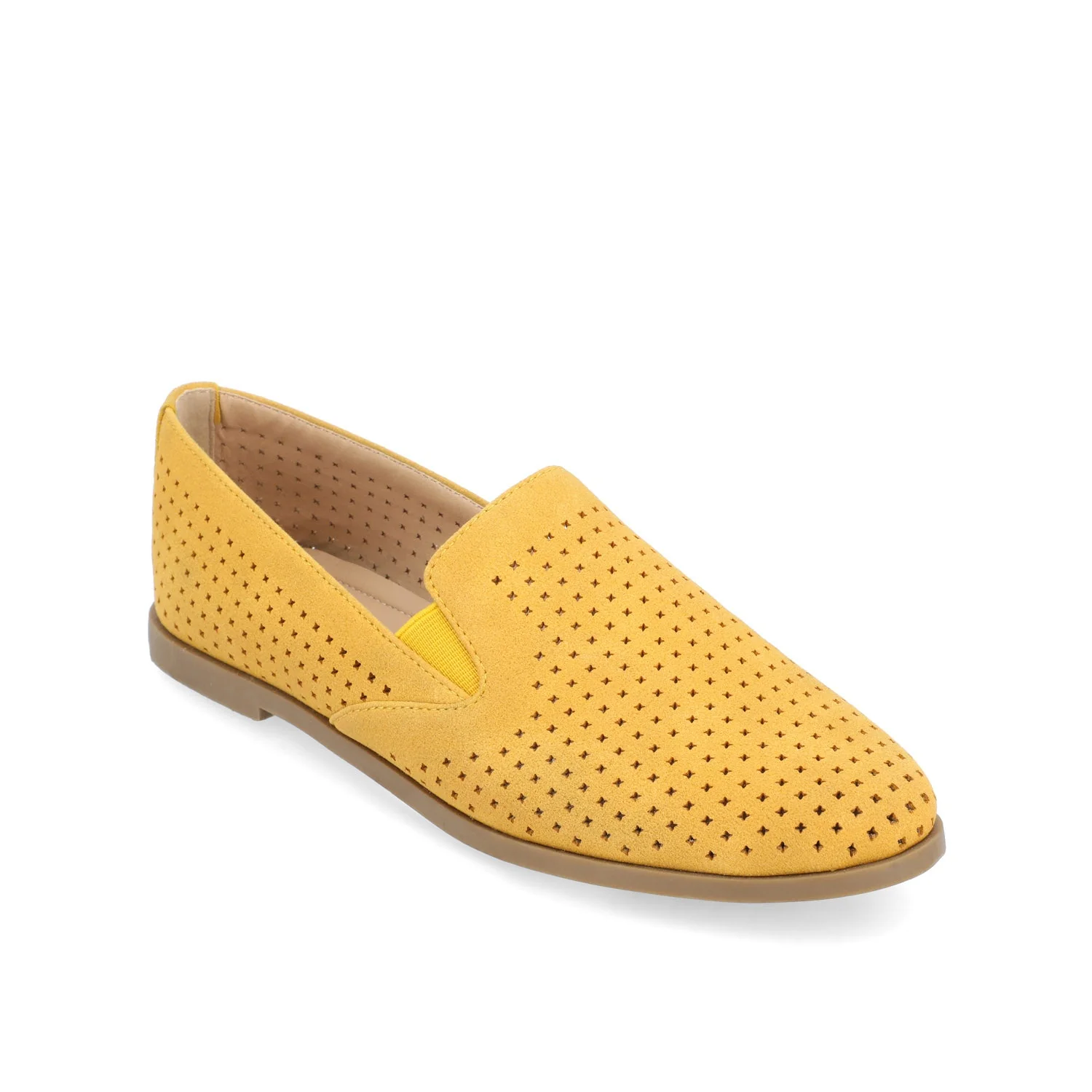 LUCIE LOAFER FLATS IN FAUX SUEDE - Mustard3 Faux - Image 2