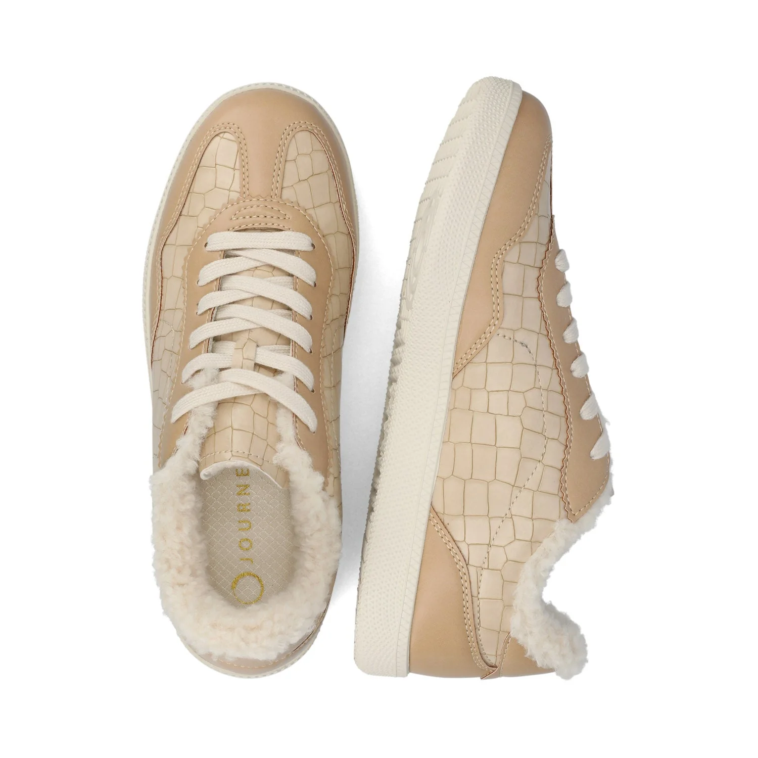 LUMMIE CASUAL LACE UP SNEAKERS - Croco Beige - Image 3