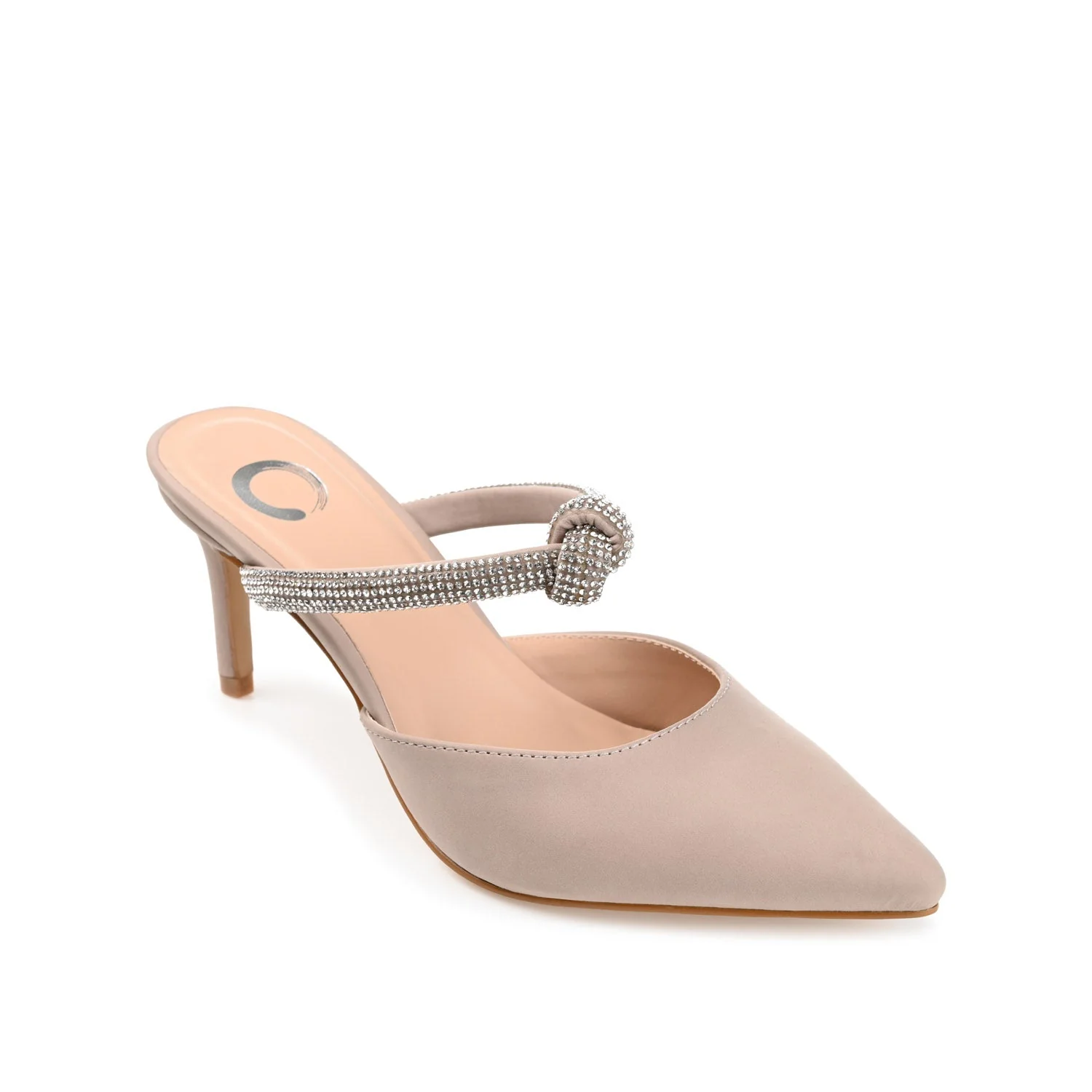 LUNNA MULE STILETTO HEELS IN FAUX SUEDE - Beige - Image 2